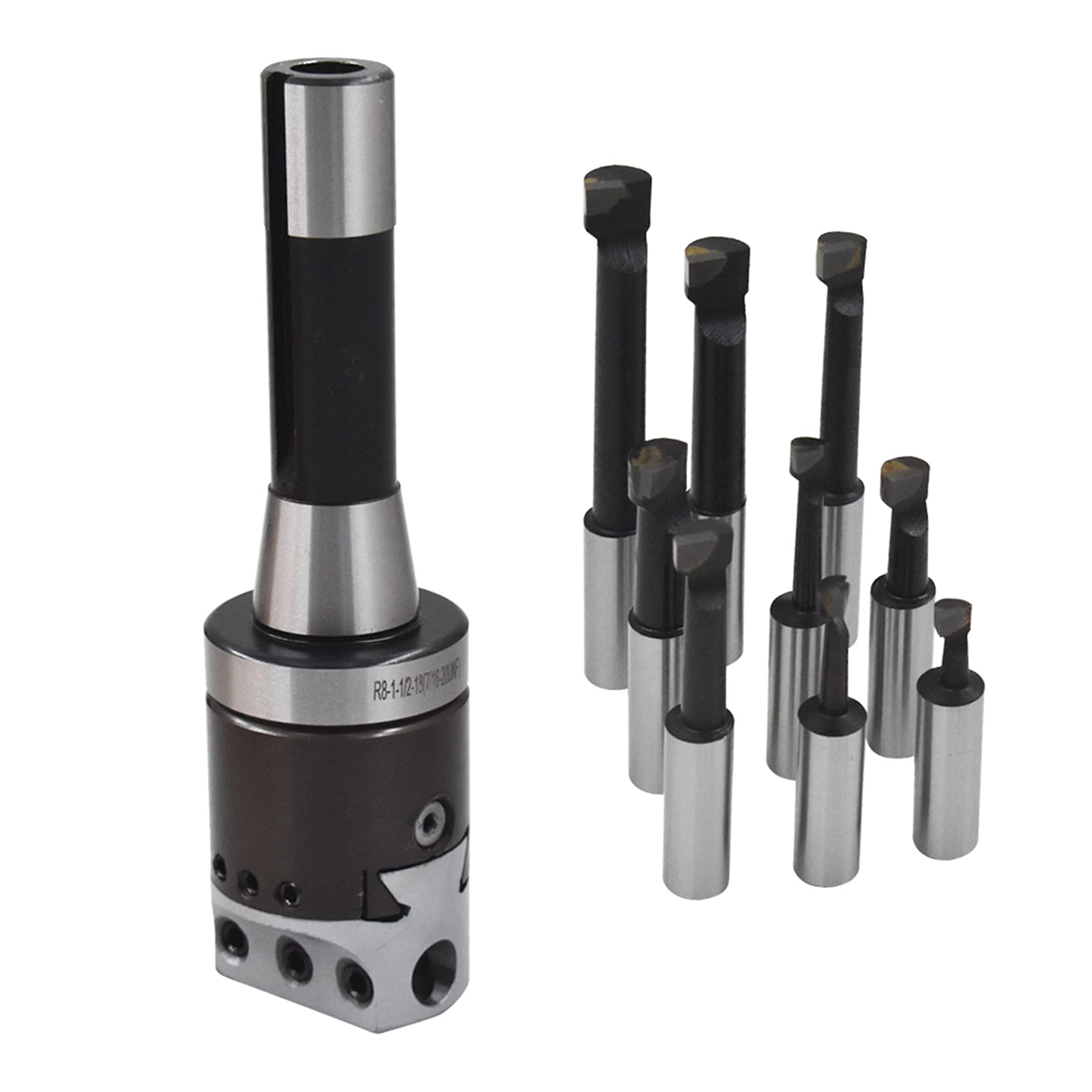 TINVHY 9-Pack Boring Bar Set - R8 Shank -3