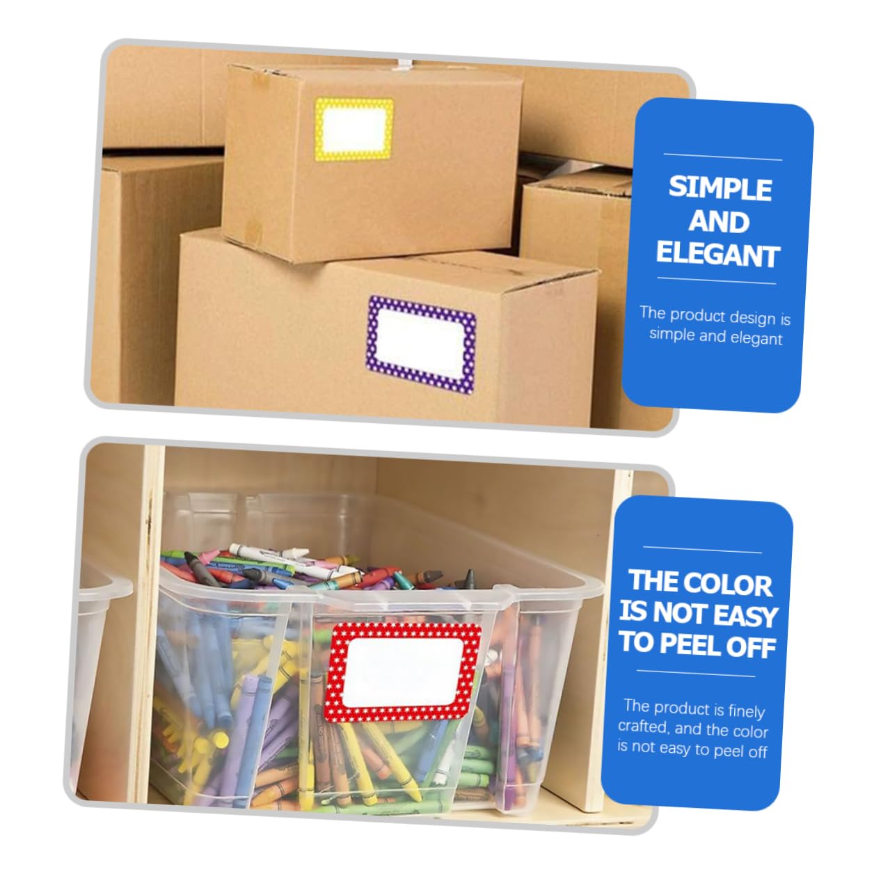 Uonlytech 3 Rouleaux Étiquettes Nominatives Autocollantes Colorées avec Bordures Autocollants à Écrire pour Identifier Objets et Pratiques et Élégants