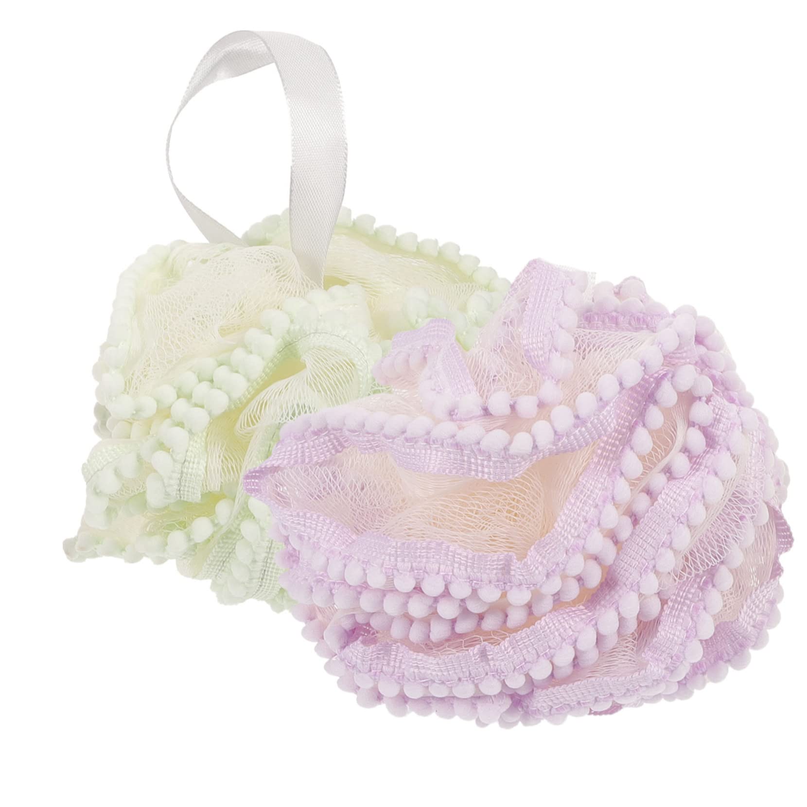 PEPLAYTAL 2Pcs Bath Ball Soft Exfoliating Shower Sponge for Gentle Skin Cleaning for Home and Travel Lightweight Bathing Tool