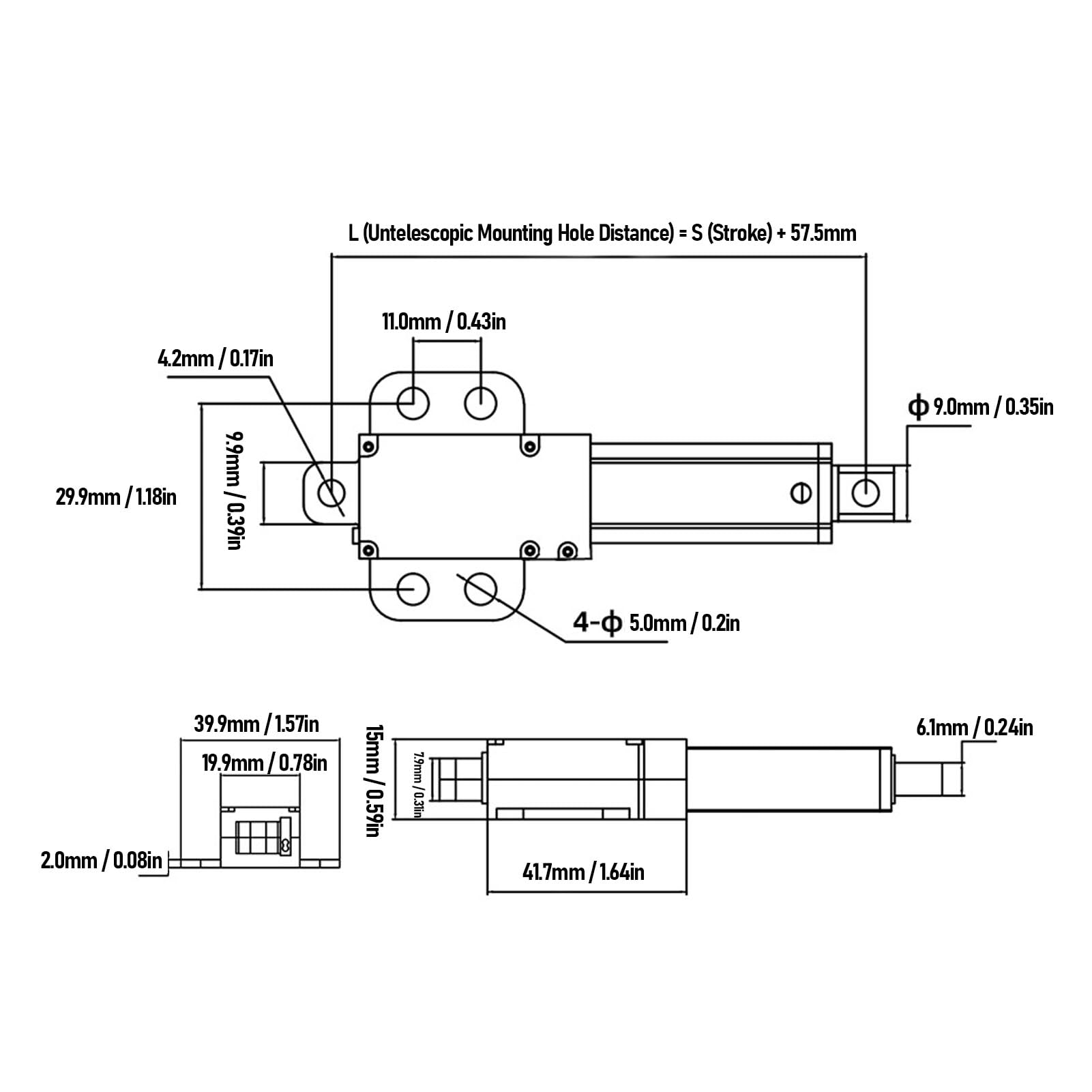 Elektrischer Mini-Linearaktuator, 24 V DC, 50 Mm Hub, 20 N Schub, 30 Mm/s Geschwindigkeit, Linearer Bewegungsaktuator, Mini-Linearaktuator mit Flügel für Lüfterflügel, Schränke