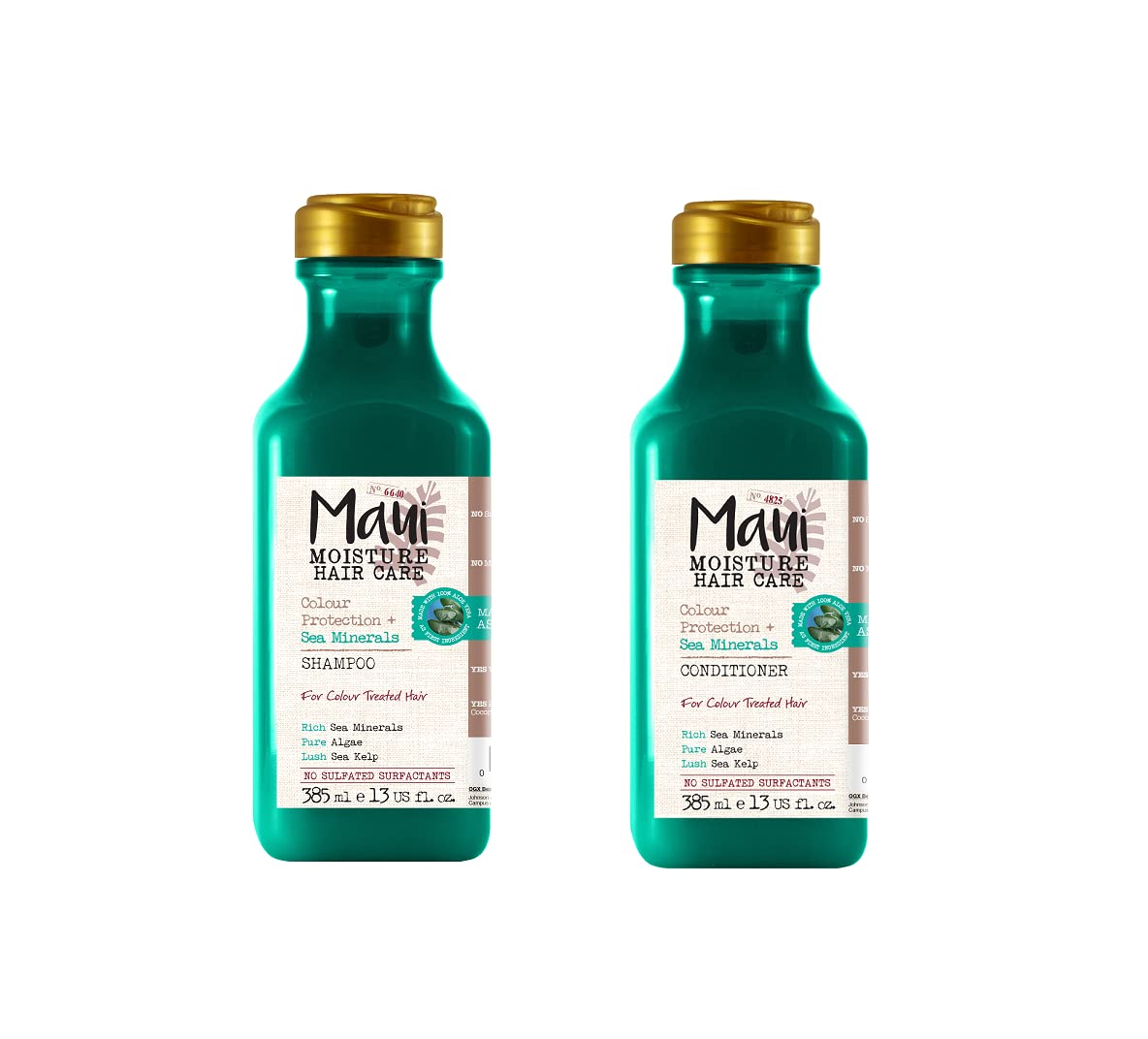 Maui Moisture Color Protection + Sea Minerals Shampoo & Conditioner Protect Color-Treated Tresses with Rich Sea Minerals, Pure Algae, and Lush Sea Kelp, Non-GMO 385 ml