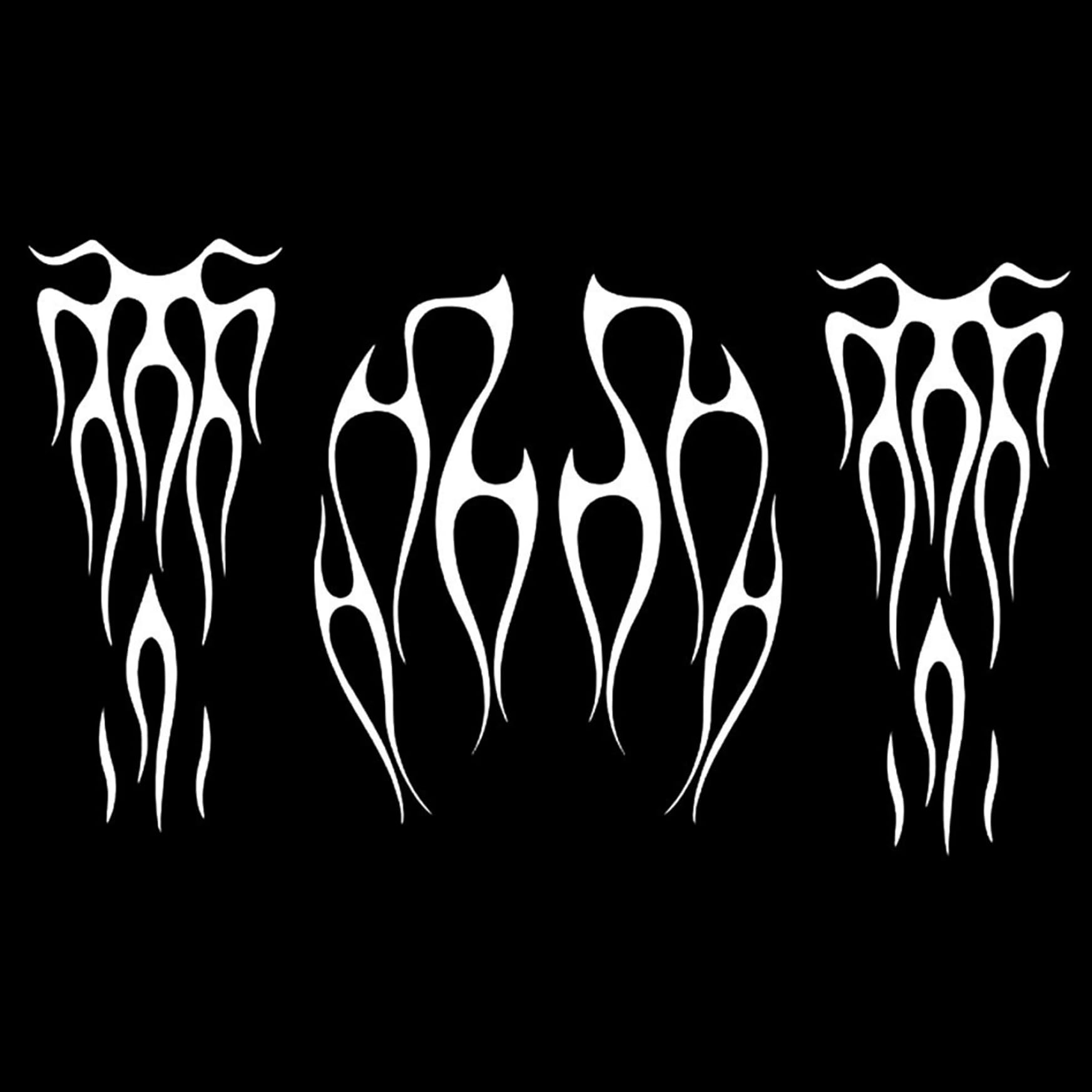 Motorcycle Decals 1 Set Waterproof Cool Flame Decals Eye-Catching Motorcycle Stickers for Craft Projects, White