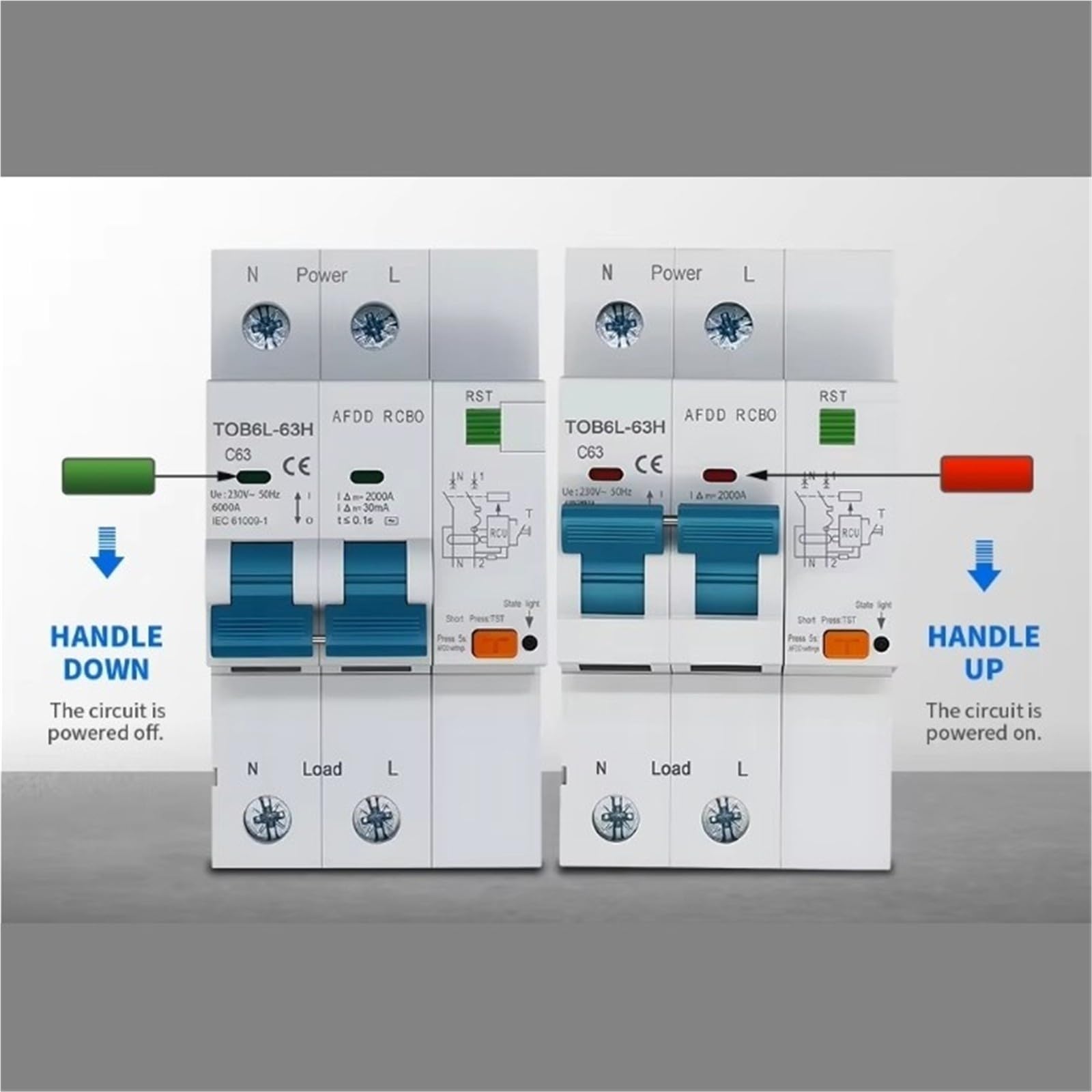 AFDD Wyłącznik typu AC z krzywą C AC230V 63A AFDD RCBO