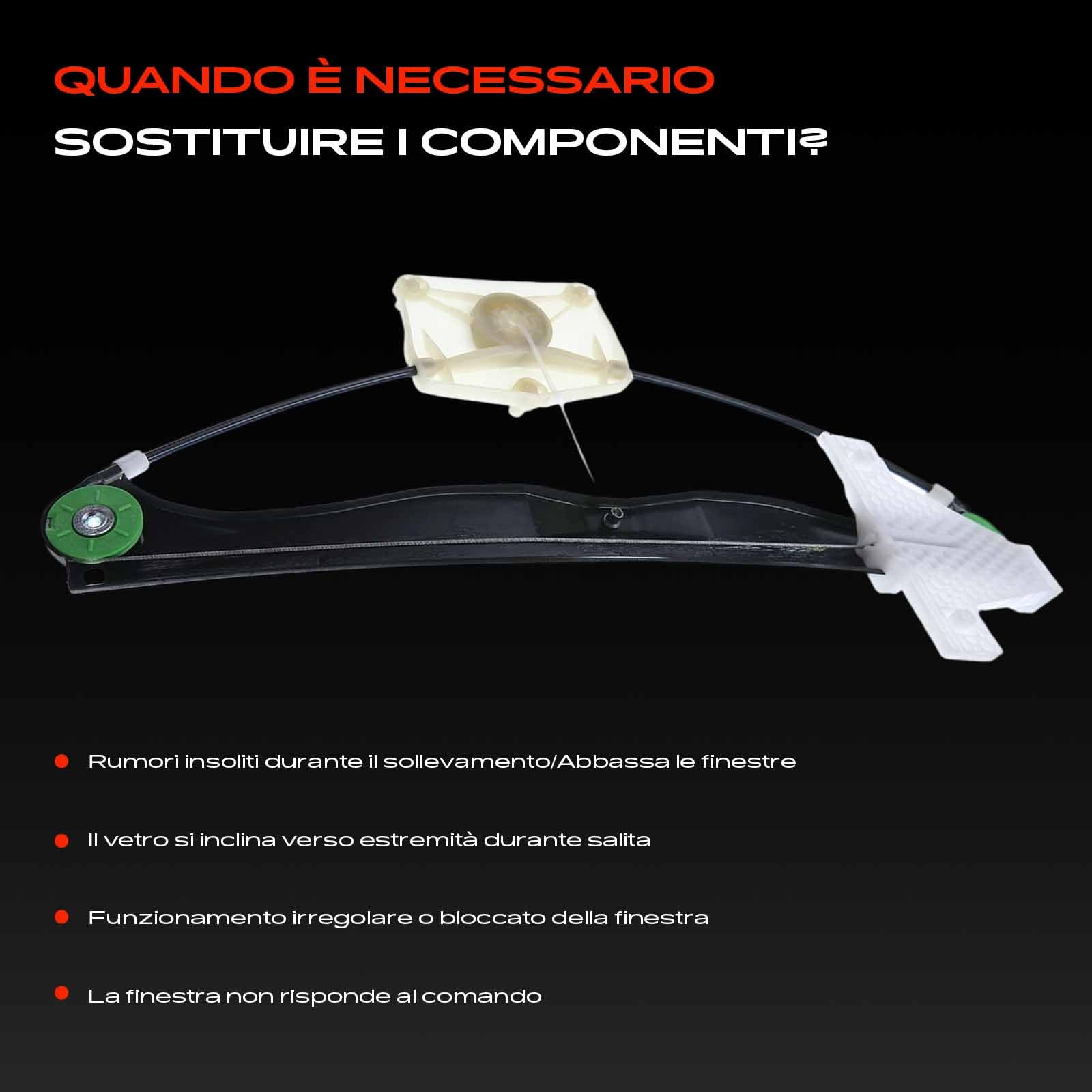 Frankberg Alzacristallo Meccanismo alzacristallo Elettrico senza Motore Posteriore destro senza piastra 4/5-Porte 2/3 porte Compatibile con A3 Sportback 8PA A3 8P1 Replace# 8P4839462A