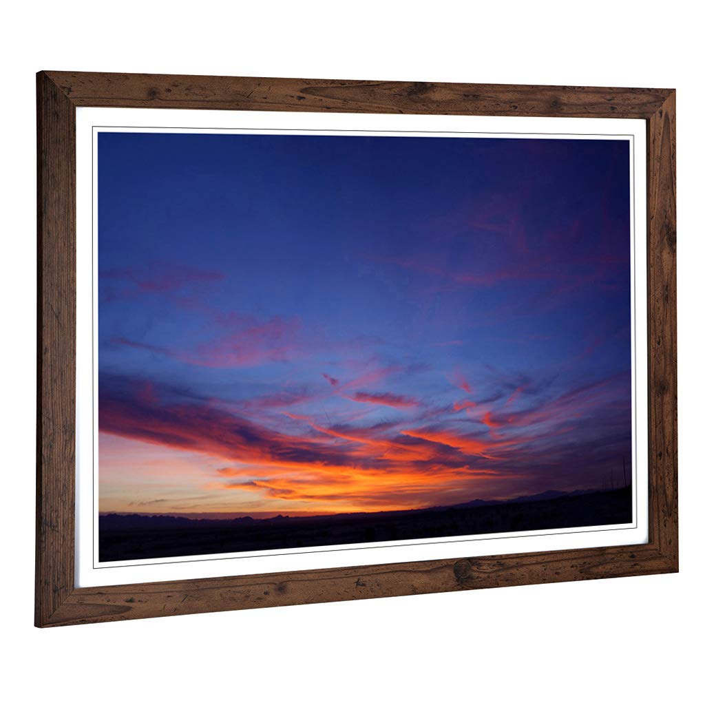 Big Box Art Framed Print of Landscape Arizona Sunset (3) Design | Wall Art Picture | Home Decor for Kitchen, Living, Dining Room, Bedroom, Hallway, Office, Walnut, A2 / 24.5x18 Inch / 62x45cm