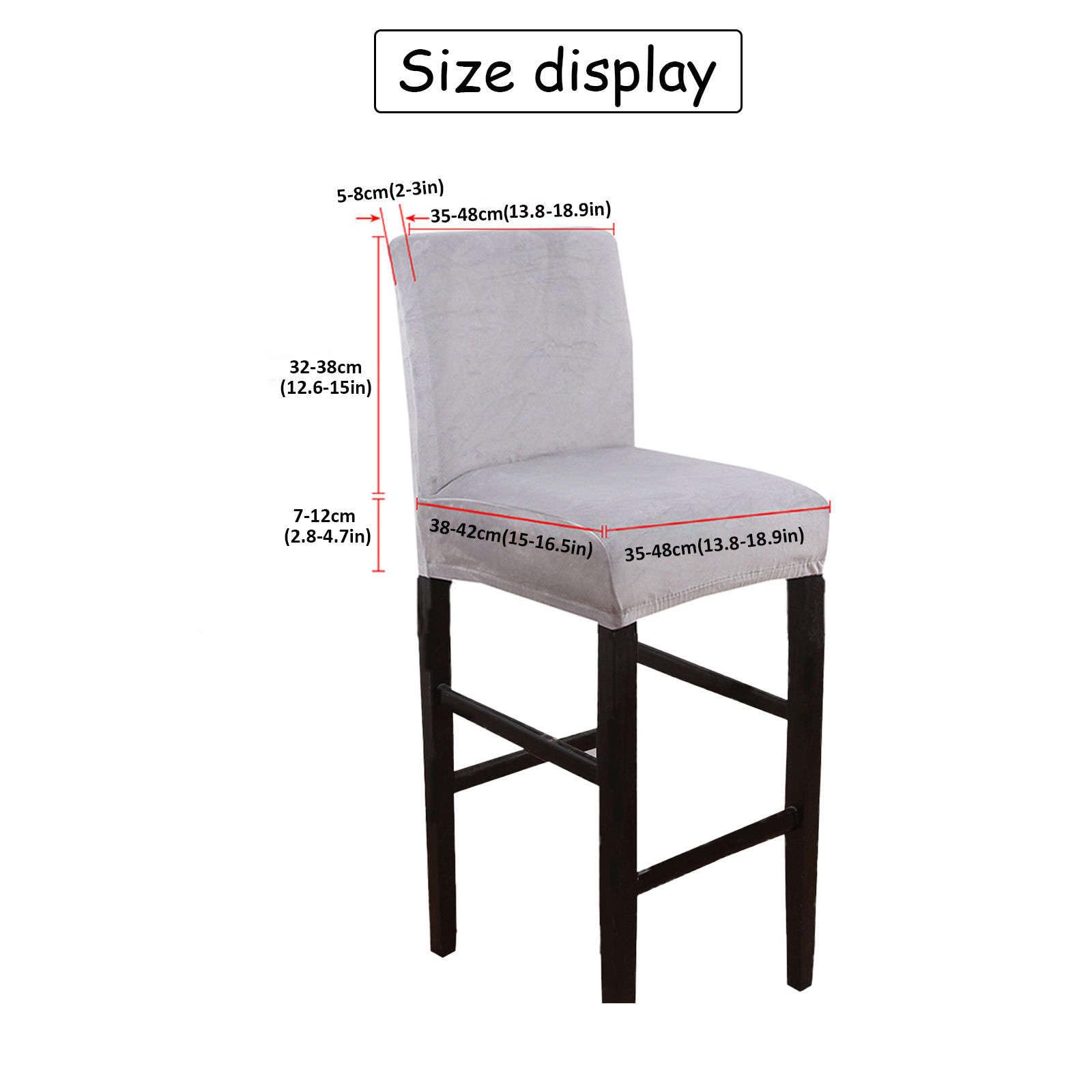 Velvet Stretch Bar Stool Covers, Soft Removable Height Stool Covers with Elastic Bottom Non Slip High Seat Chair Protectors for Dining Room Kitchen Barstool-Beige-4PCS