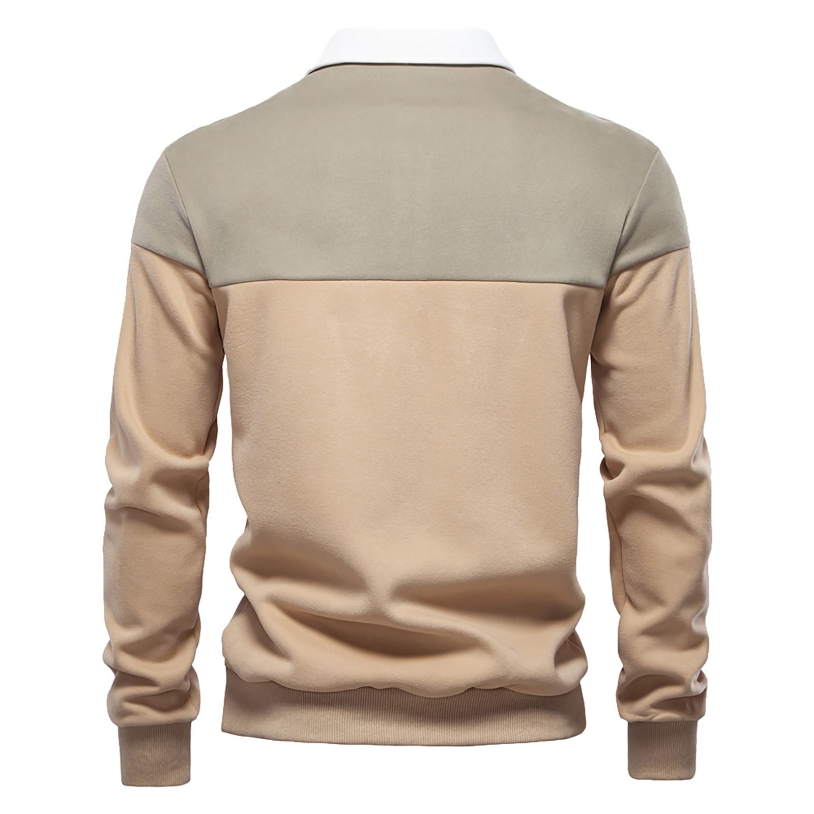 WINWUQB - Polo de manga larga para hombre, estilo casual, para golf, rugby, camiseta elegante con bloques de color, polos ligeros, clásicos y cómodos
