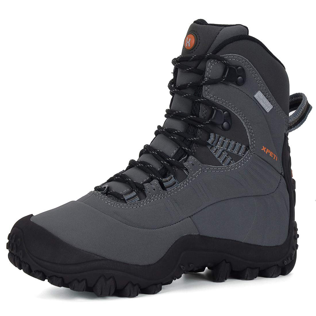 Men’s Thermator Mid-Rise Lightweight Hiking Insulated Non-Slip Outdoor Boots, Grey, 9.5