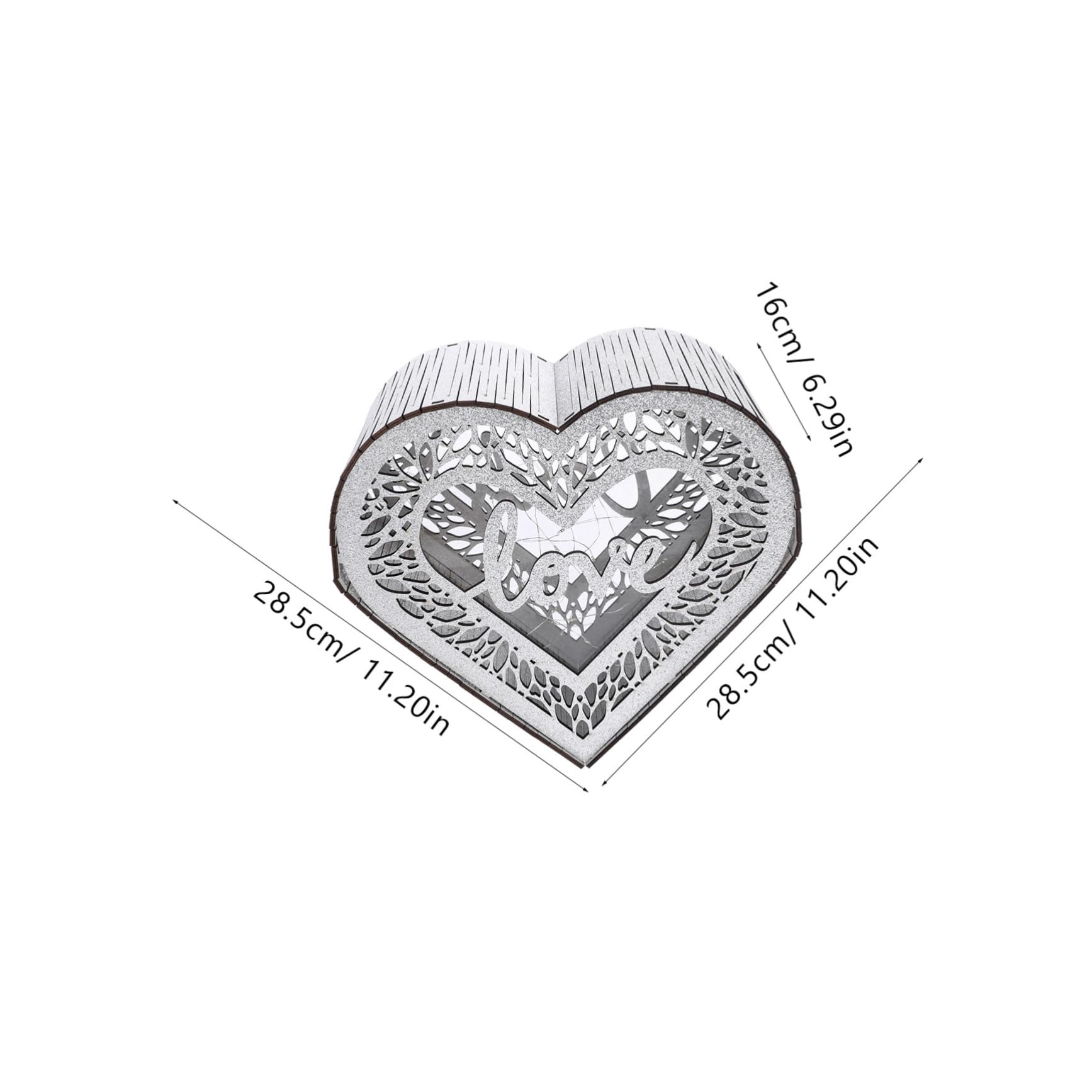 NAMOARLY Wooden Card Box Heart Shape Wedding Cards Case Diy Rustic Box for Envelopes Cards Anniversary Greeting Container