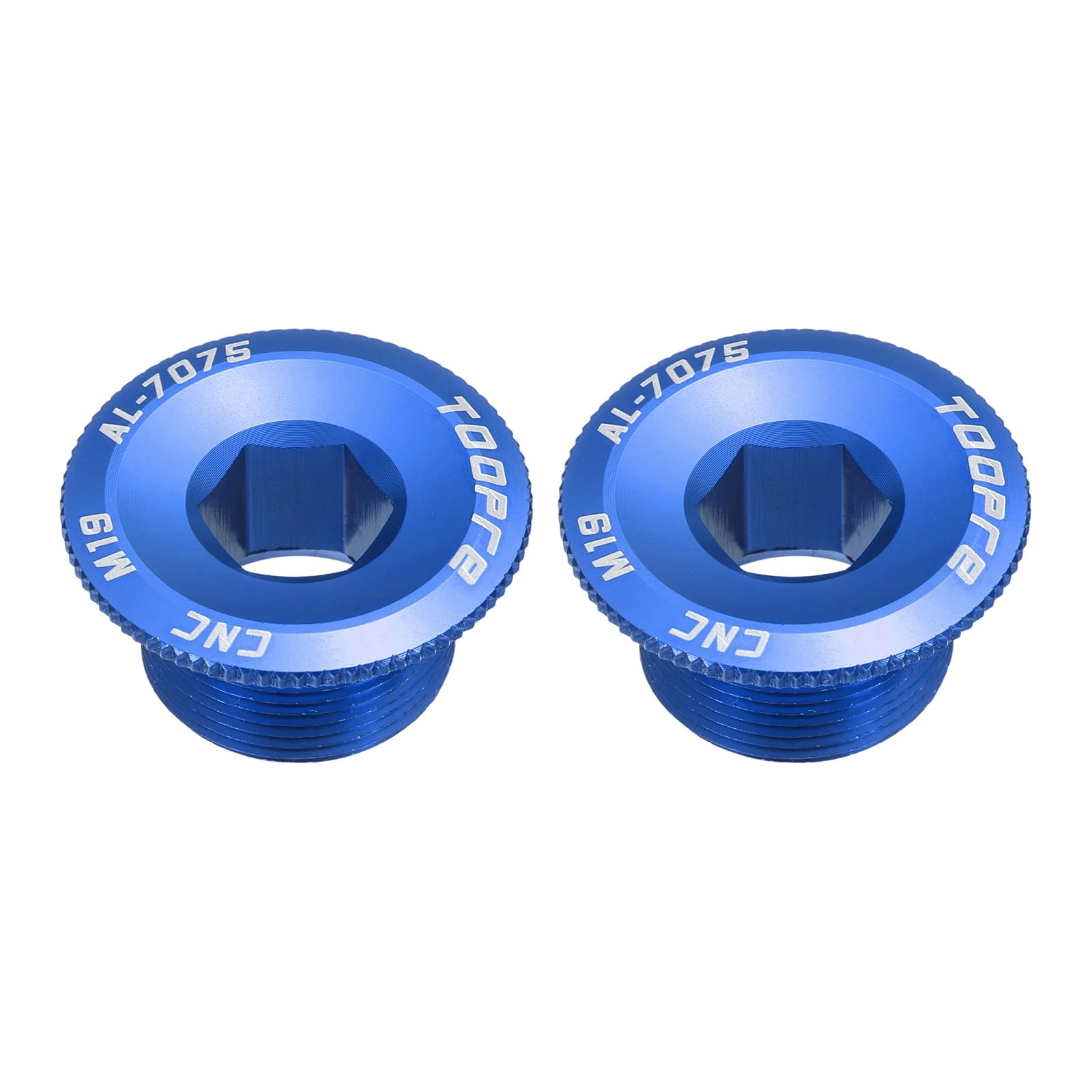 sourcing map 2pcs Bike Crank Cover Screw M19 Aluminum Alloy Bicycle Crank Fixing Bolt Crankset Arm Chainwheel Screws for Mountain Bike, Blue
