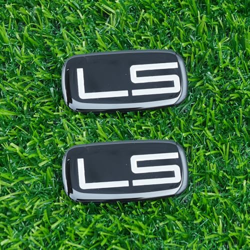 Image of Side Pillar Roof Cab Emblem Badge Nameplates Sticker Replacement for 99-07 15036135 inchLS 2Pc (Black Chrome)