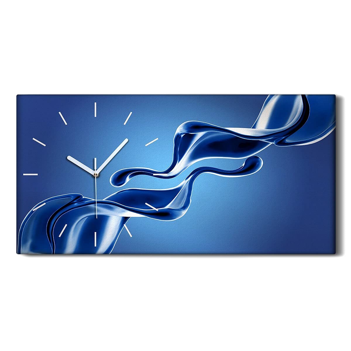 Horloge sur Toile Vagues d'art Abstrait pour Décoration de Salon et Chambre Zen