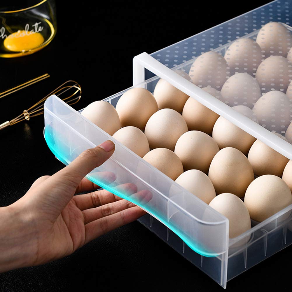 ECOSWAY Plastic Eggs Storage Case Multiple Grids Holder Box For Fridge Eggs Container Boxes