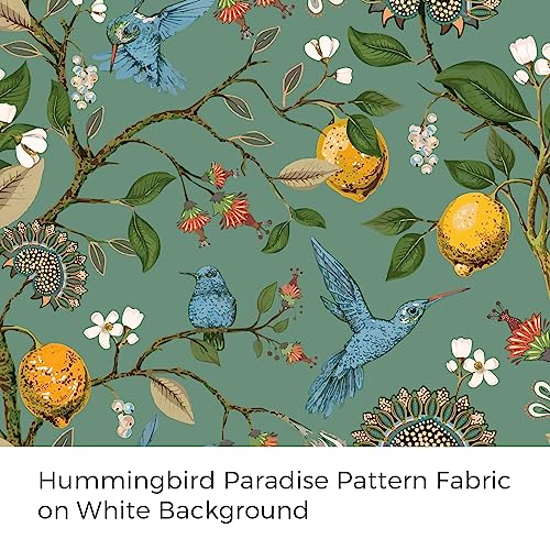 Image of Topfinel Sage Green Blackout Valance Curtains 18 Inch Length Farmhouse Rustic Hummingbird Lemon Printed Grommet Home Fashion Valance for Kitchen Bathroom, Energy Saving Grommet Half Window Set of 2