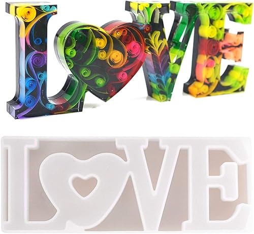 Molde de resina 3D con forma de corazón, romántico para manualidades, bodas, decoración de mesa, regalo del día de San Valentín (2)