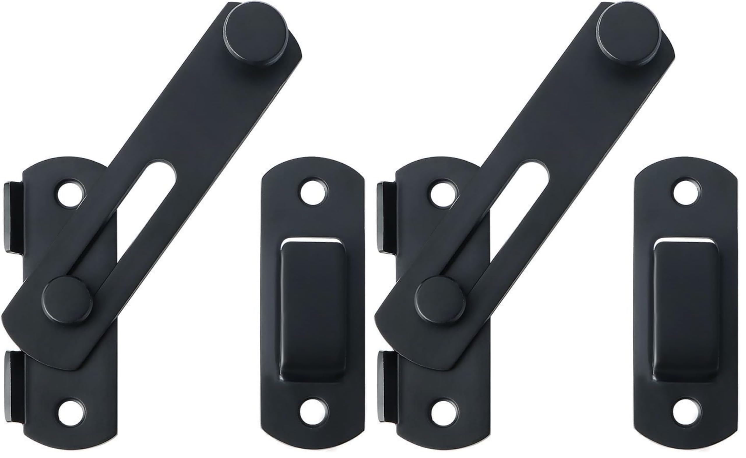 Alise 4 inch Flip Latch Gate Latches, Safety Door Lock for Barn Wood Fence Sliding French Doors,Heavy Duty SUS304 Stainless Steel Gate Hardware Matte Black MS9500-B (Pack of 2)