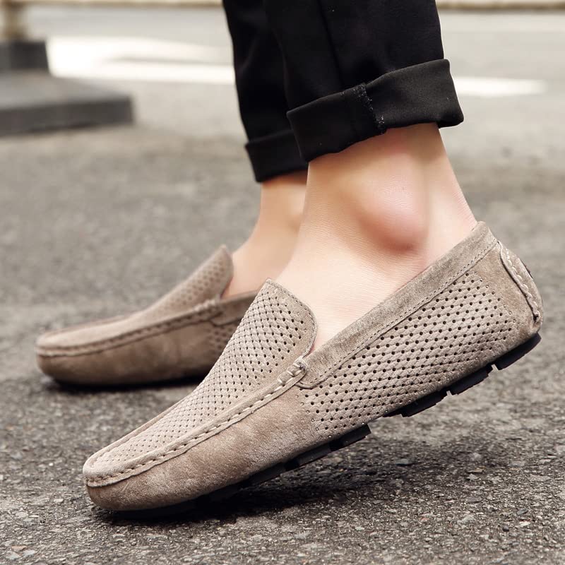 Luxury Fashion 2022 Genuines Leather Mens Summer shoes breathable Cool Slip  On Casual shoes Fashion Hollow Out Loafers Comfortable Driving shoes (Blue,  44) by SNAZON SHOES : Buy Online at Best Price