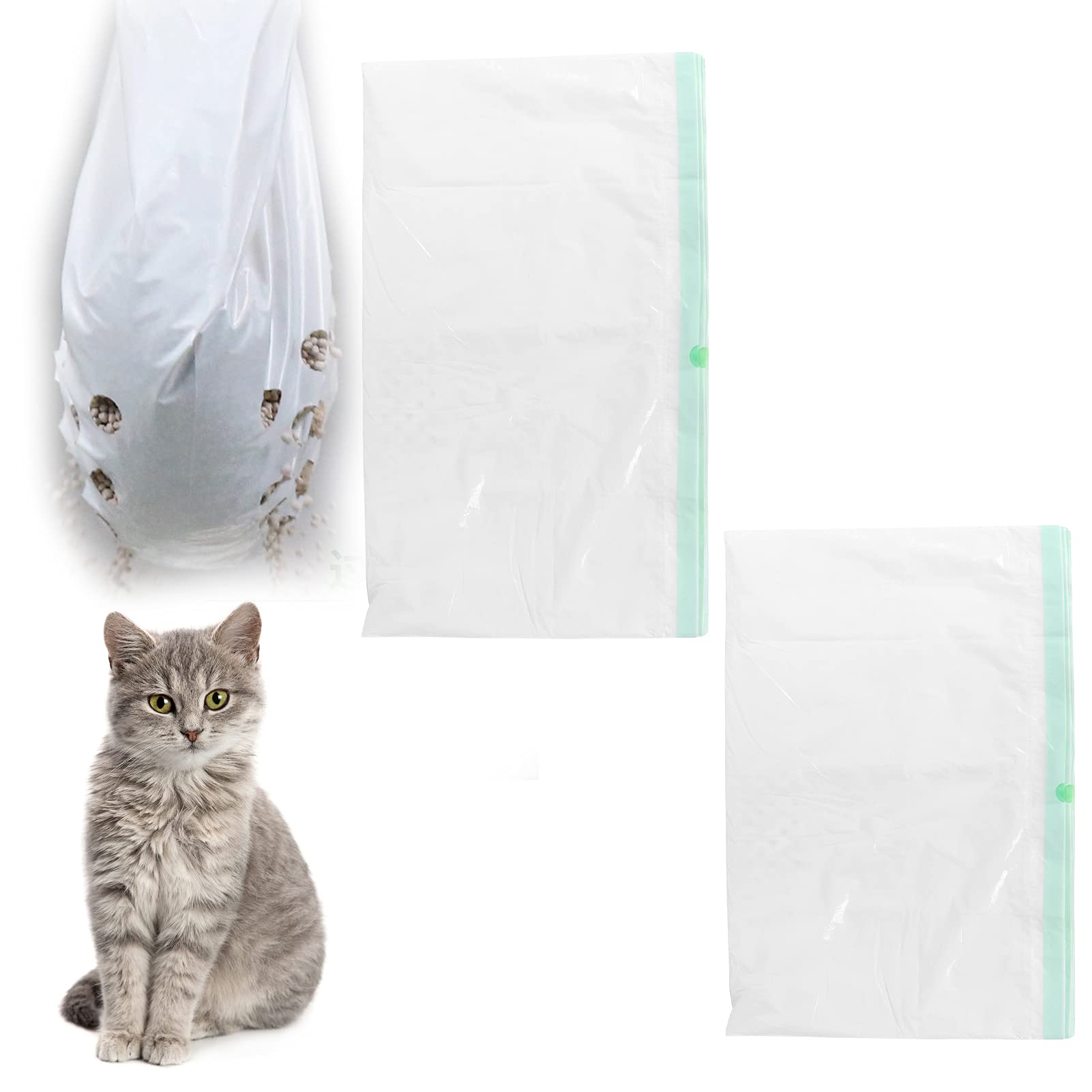 Sifting Cat Litter Box Liners Bags, Cat Litter Box Liners with Holes Cat Litter Bags Sifting Litter Liners for Pet Cat(L)