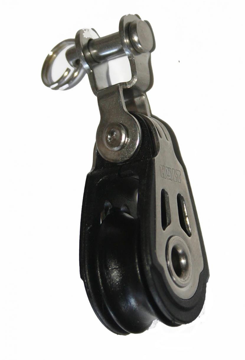 Nautos #HT 2021F-DYNAMIC LINE 20 MM -Single Fixed with Fork- 20 mm sheave-Heavy Duty Characteristics.Sailboat Block