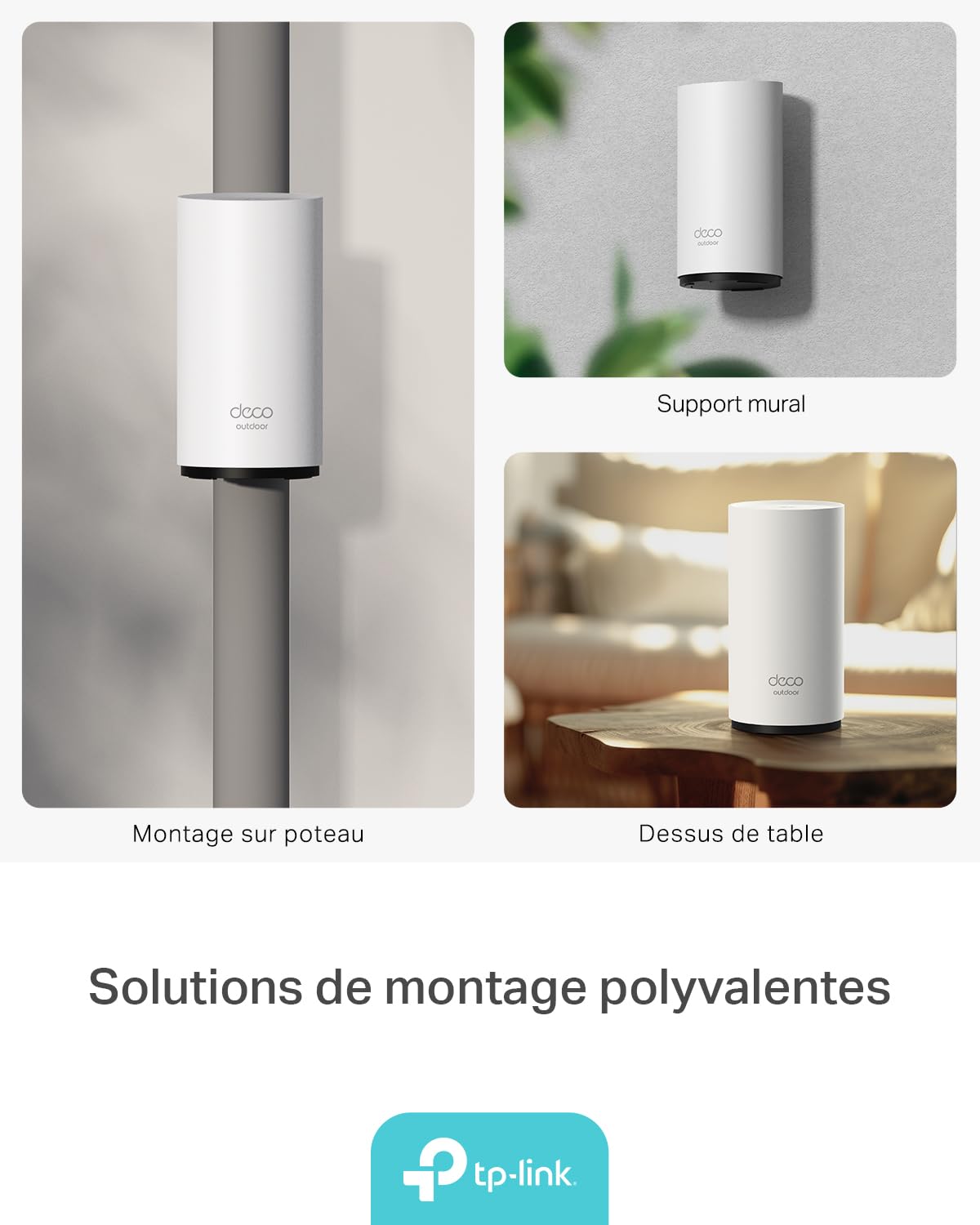 TP-Link Deco BE25-Outdoor Routeur WiFi 7 Mesh BE3600, Répéteur Extérieur/Intérieur, Double Bande, 2×2,5G, IP65, PoE/AC
