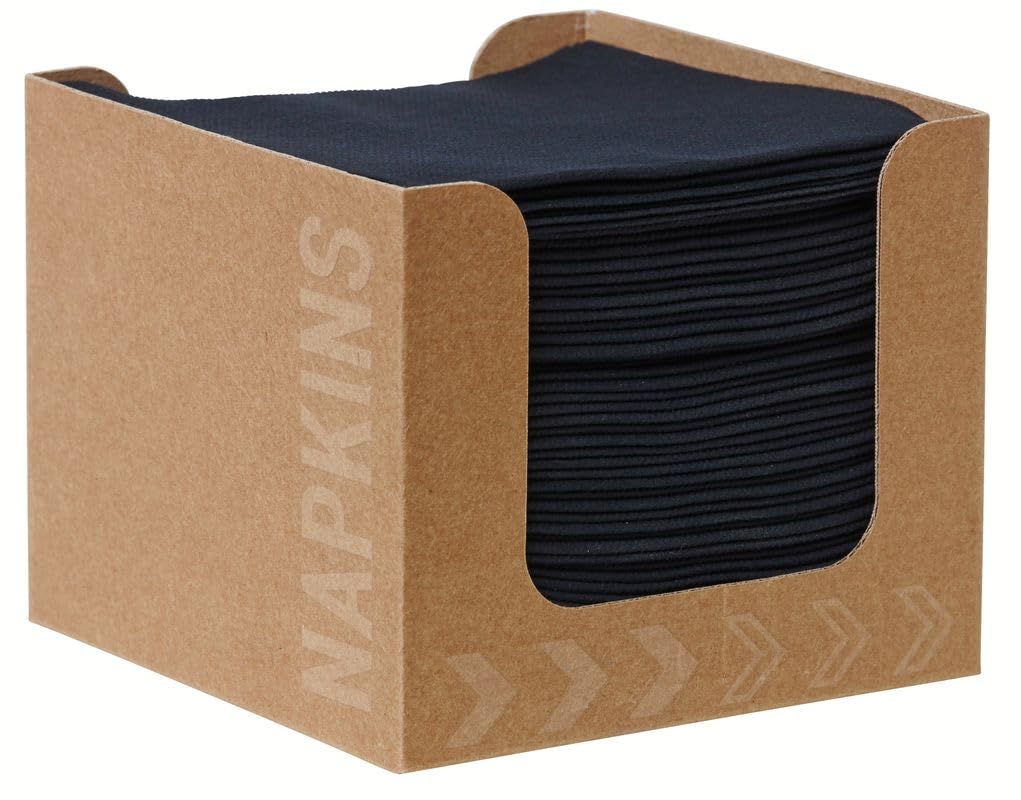 “Duni "1200 servilletas Duni Bio Dunisoft® 20 x 20 cm negro en dispensador de servilletas (24 x 50 piezas)