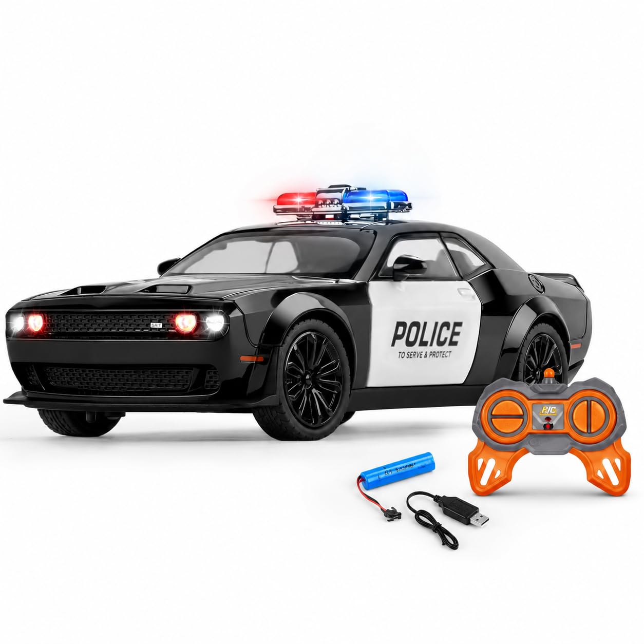 Royal Cellar 24Kmph, 2.4Ghz Car Remote Control,RC Police RC High Speed Racing Car Design for Kids Boys Girls, Long Range with Multi LED Lights-image-29