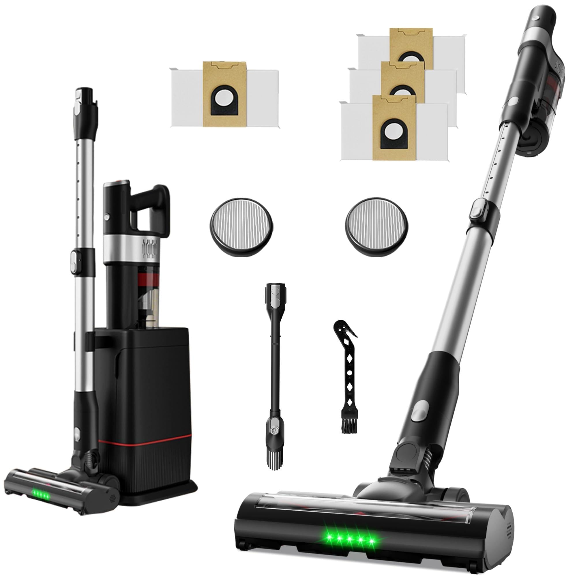 DlandHome Cordless Vacuum Cleaner Portable Rechargeable Stick Vacuum with Auto-Empty System Up to 45 Minutes 2 5L Dust