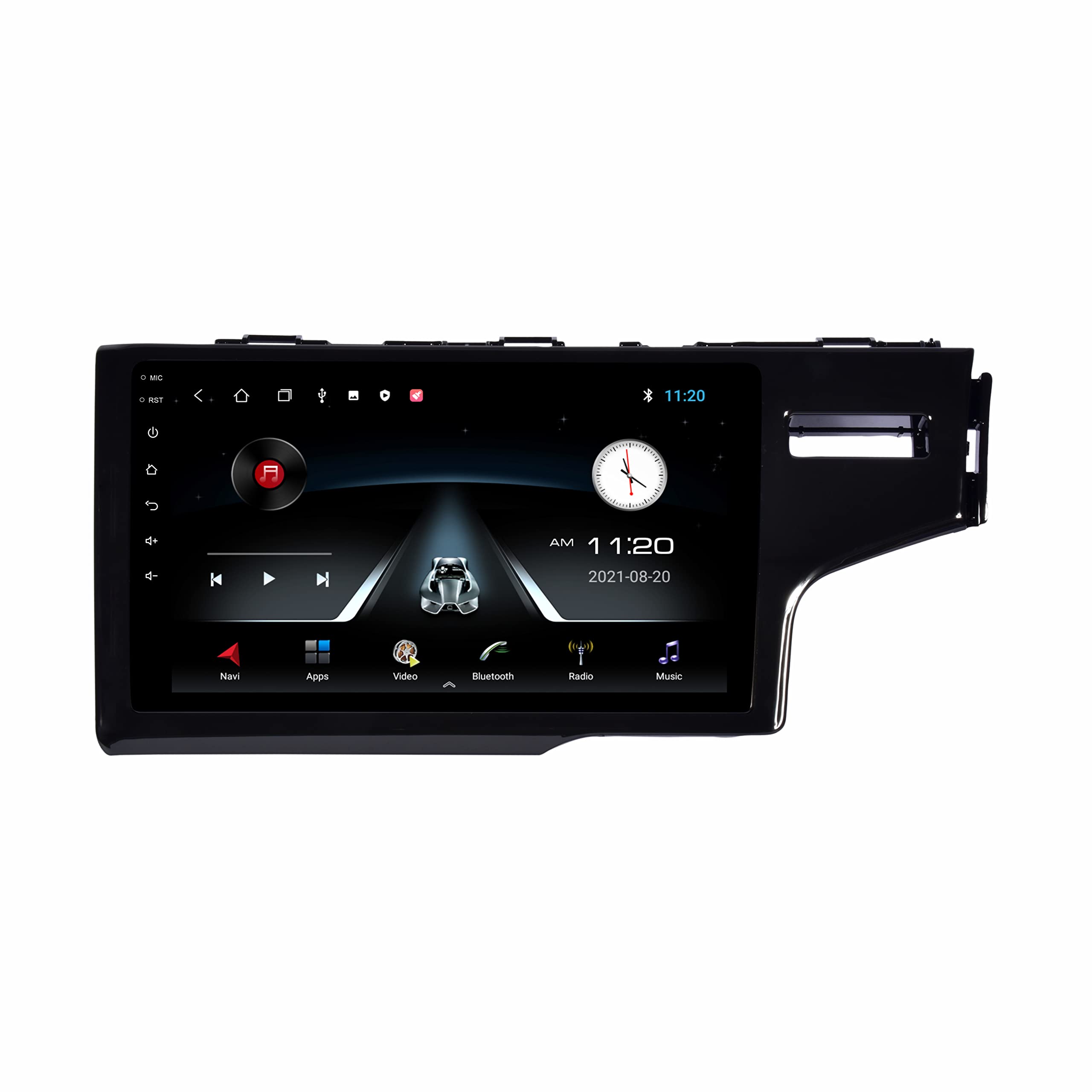 bassoholic 9 inches advanced car radio receiver android system for honda new jazz with 2gb/32gb ram & rom, gorilla glass/full hd display/wifi/gps/steering wheel connectivity and hd parking camera