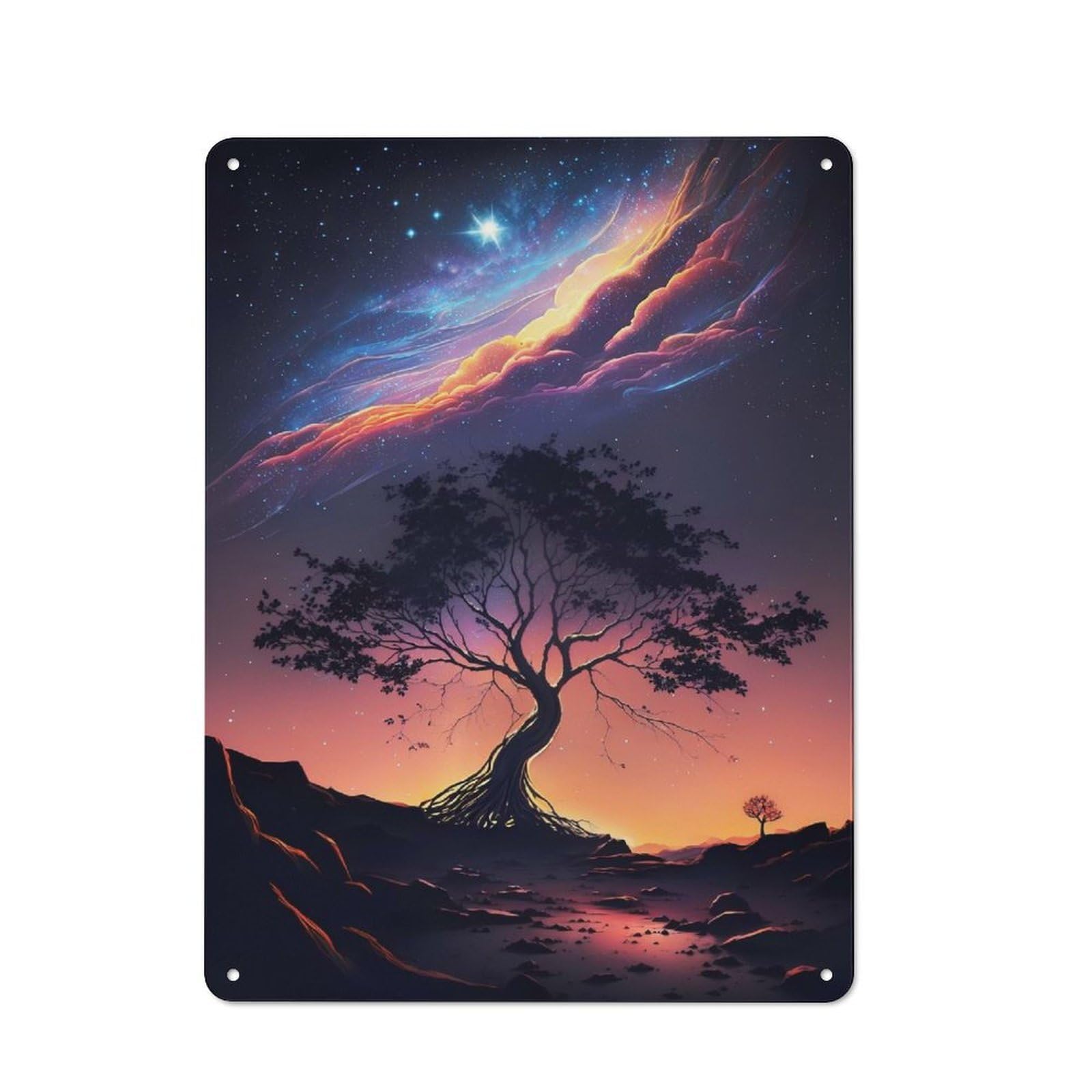Celestial Roots Metal Wall Plaque for Halloween Party Room, Bar, Hallway Or Kitchen, Seasonal Gift for Friends And Spooky Decor Lovers, 40x30cm
