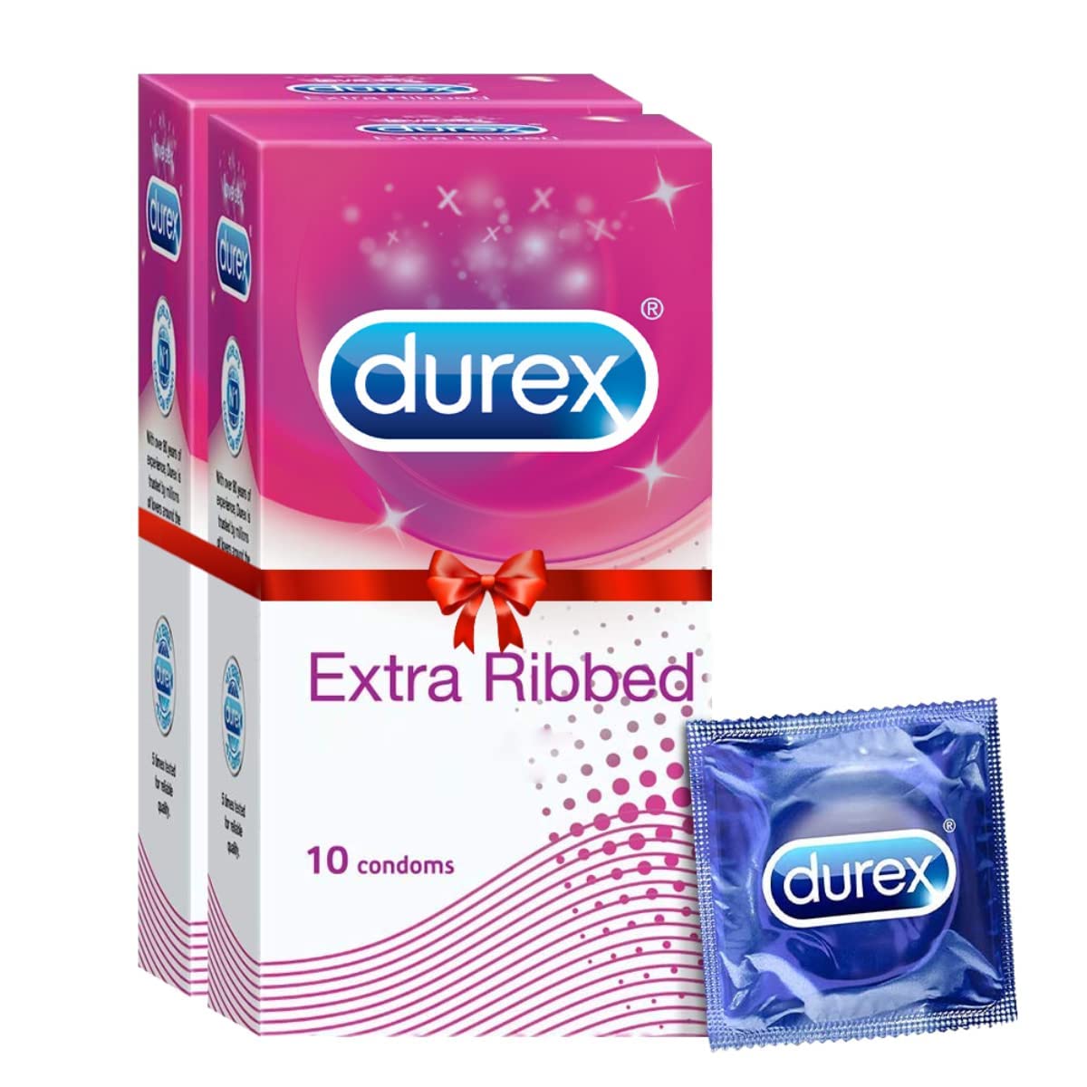 Durex Extra Ribbed Condoms For Men - 10 Count (Pack Of 2) & Air Condoms For Men - 10 Count | Suitable For Use With Lubes & Toys-picture-20