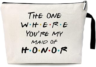 The One Where You're My Maid of Honor Cosmetic Bag，Maid of Honor Gifts，Bachelorette Party Gifts，Bridesmaid Gift From Bride，Gifts for Maid of Honor Besties Bridesmaid Proposal Gifts，Friends TV Show