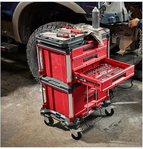 Miniatura 7 de Se adapta a Milwaukee 48-22-8443 PACKOUT Caja de herramientas duradera de 3 cajones con capacidad de 50 libras