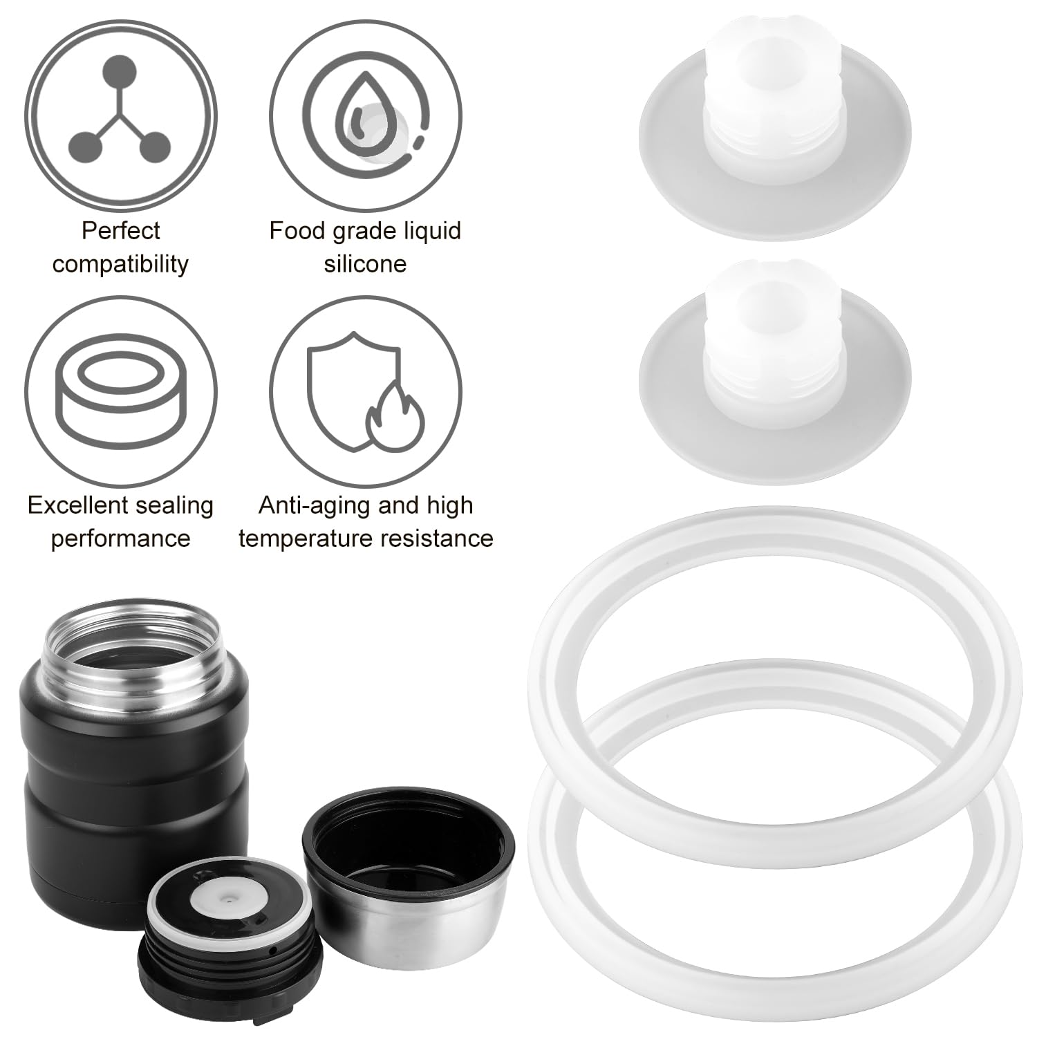 2pcs Replacement Lid Gaskets And 2pcs Air Valve