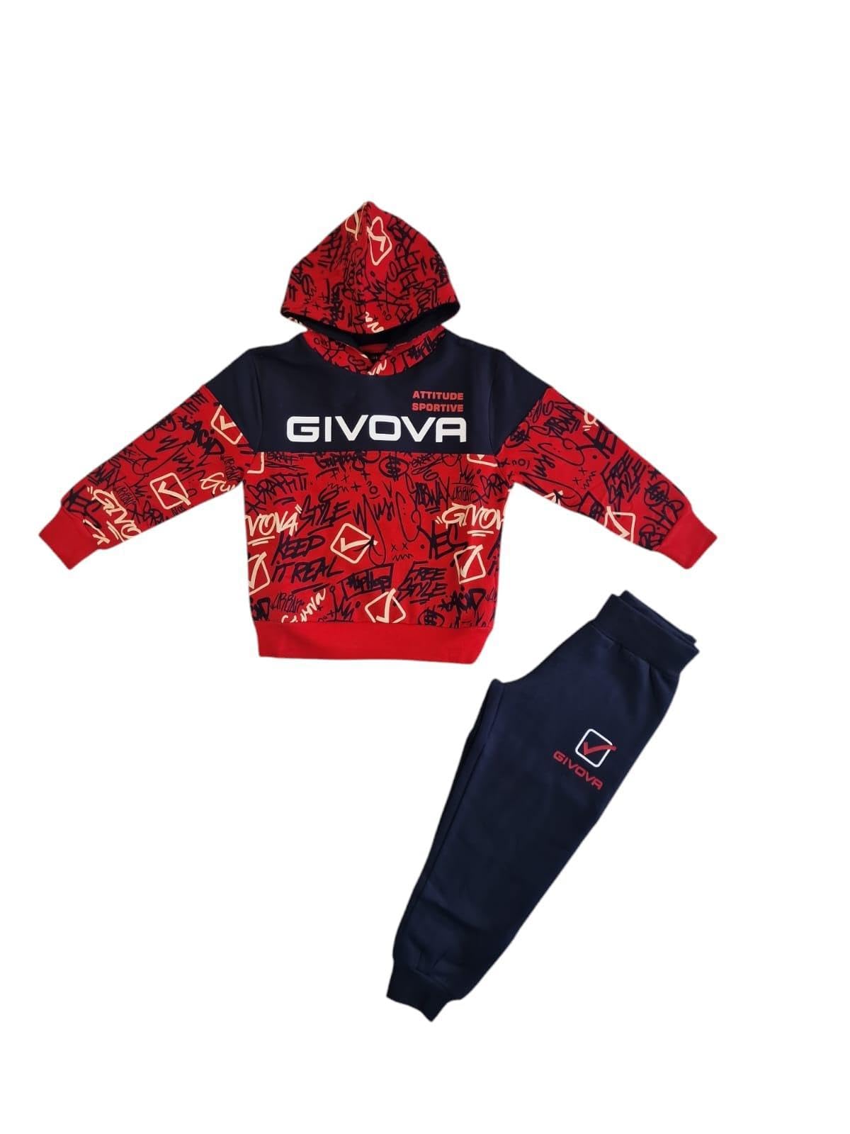 GIVOVA Completo Tuta Bambini Ragazzi in Cotone Felpato