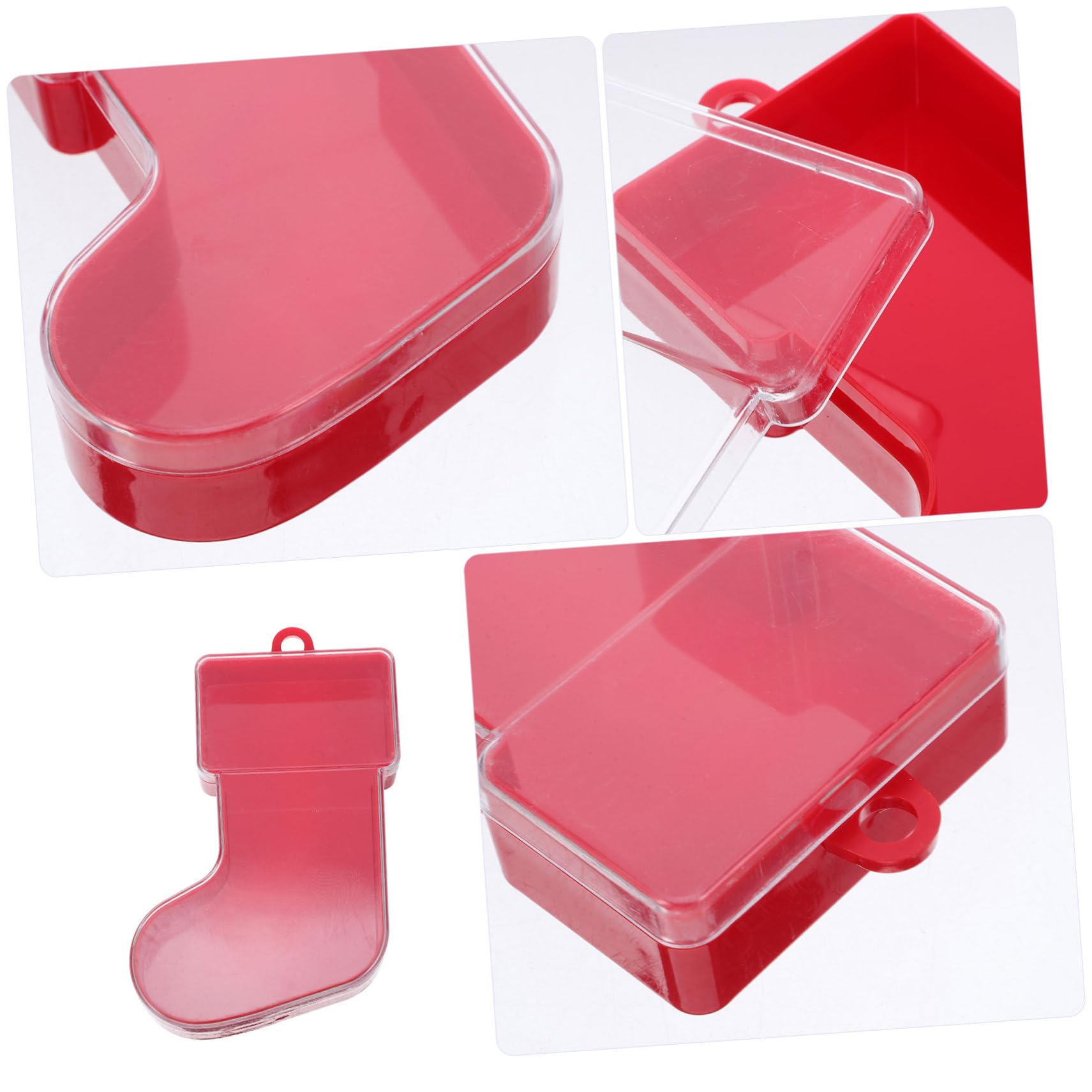 BESTYASH 10 Pezzi Scatole Trasparenti Riempibili Forma di Calza Natalizia Contenitori in Plastica per Caramelle e Biscotti Decorazioni Sospese per Albero di Natale Confezioni Regalo per