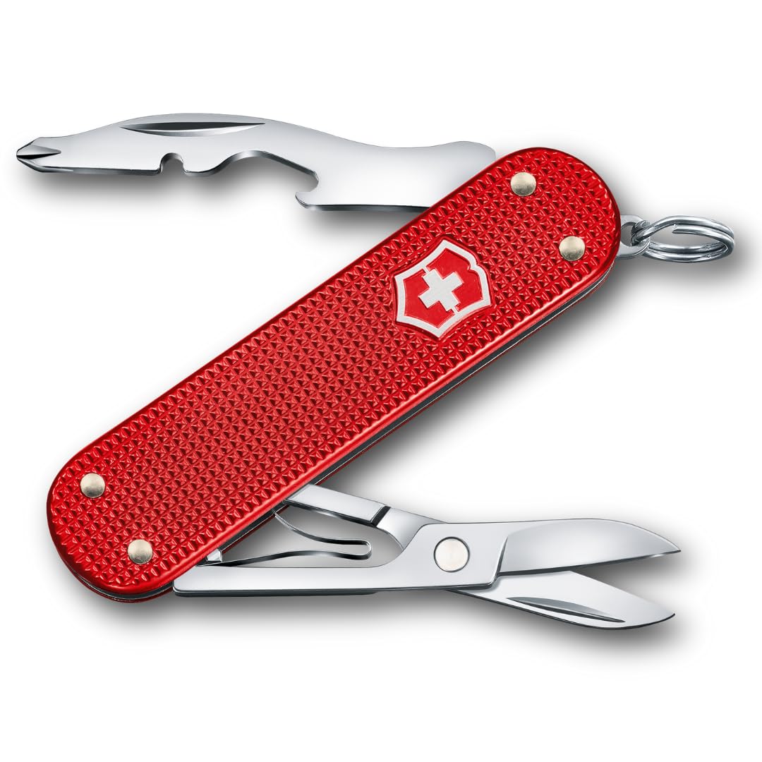 Victorinox Companion S Alox, Multiuso, Tascabile, 5 Funzioni, Piccolo, incl. Forbici e Cacciavite, Swiss Made, Rosso