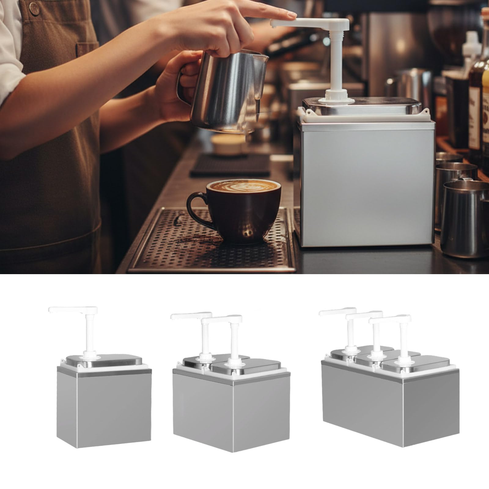 Grande Capacità Pressa A Mano Dispenser Liquido Acciai Inox Salsa Pompe Organizzatori Per Bevande Dessert Fare Condimento Acciaio Inox Salsa Dispenser