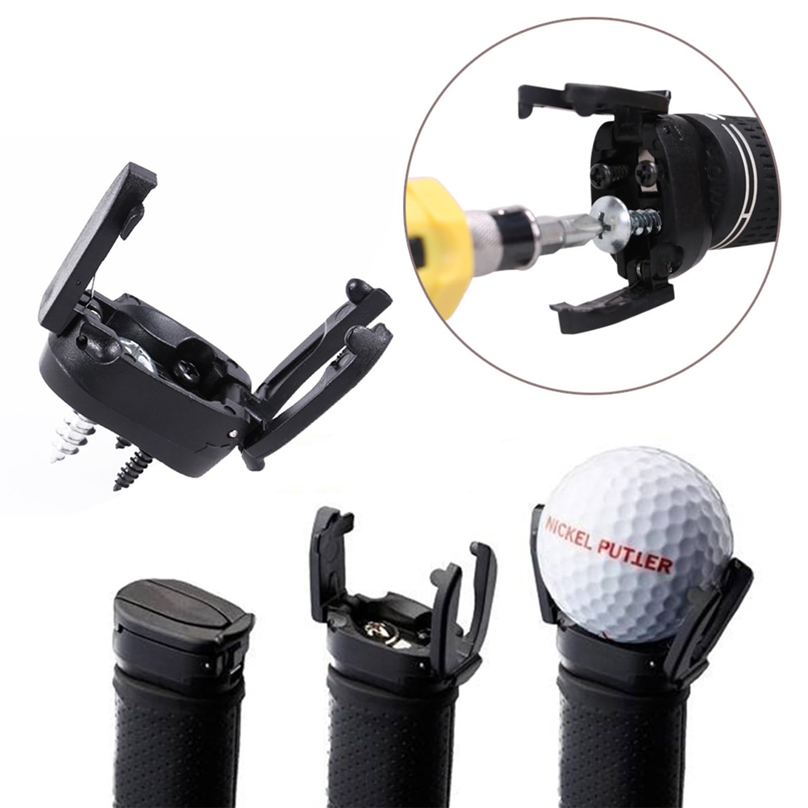 5 pezzi Golf Ball Retriever, Mini Putter Picker, Golf Ball Pick Up Tool, Golf Ball Pinze da golf, dispositivo di aspirazione per golf, in plastica, per palloni da golf, con ventosa, accessorio da
