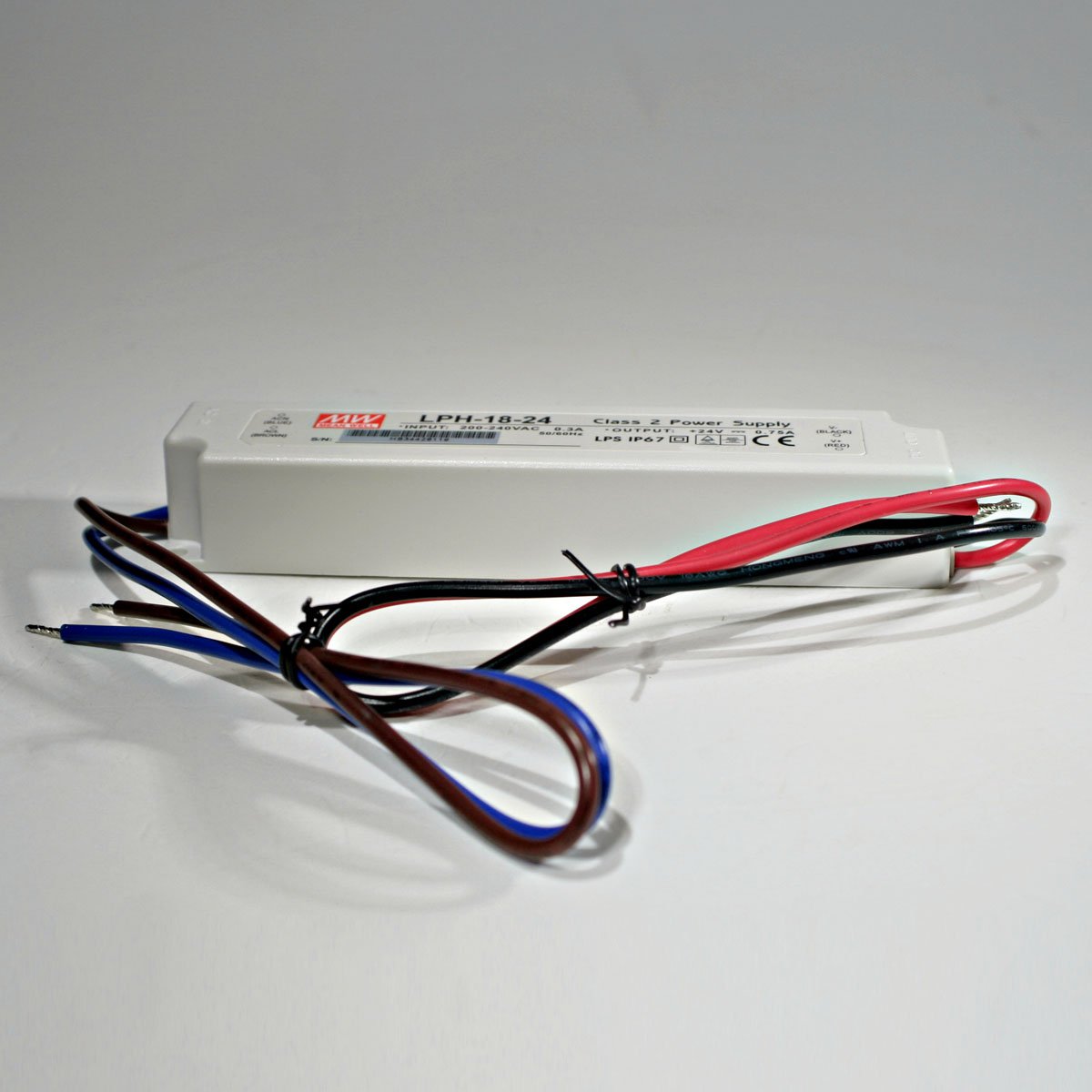 MeanWell Transformator LED 24 V, 0,75 A, 18 W, IP67)