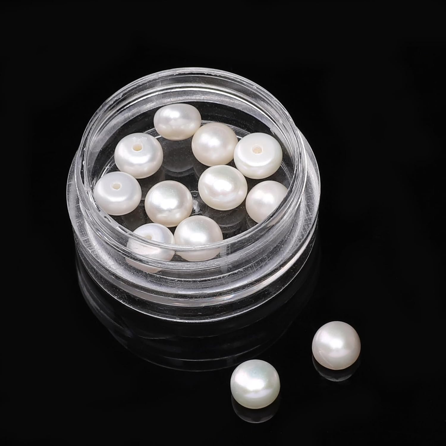 Natural Half Drilled Pearl Beads White 5.5-6mm 12pcs AAAA Freshwater Cultured Loose Gemstone Beads for DIY Stud Earring Jewelry Making - Image 6