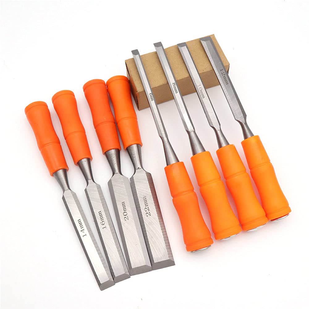 1 cincel de Acero de Alto Carbono de 6-24 mm para tallar Madera, Cuchillo de Talla Plano, gubias para Torno, Herramientas de Tallado a Mano, 16 mm，24mm