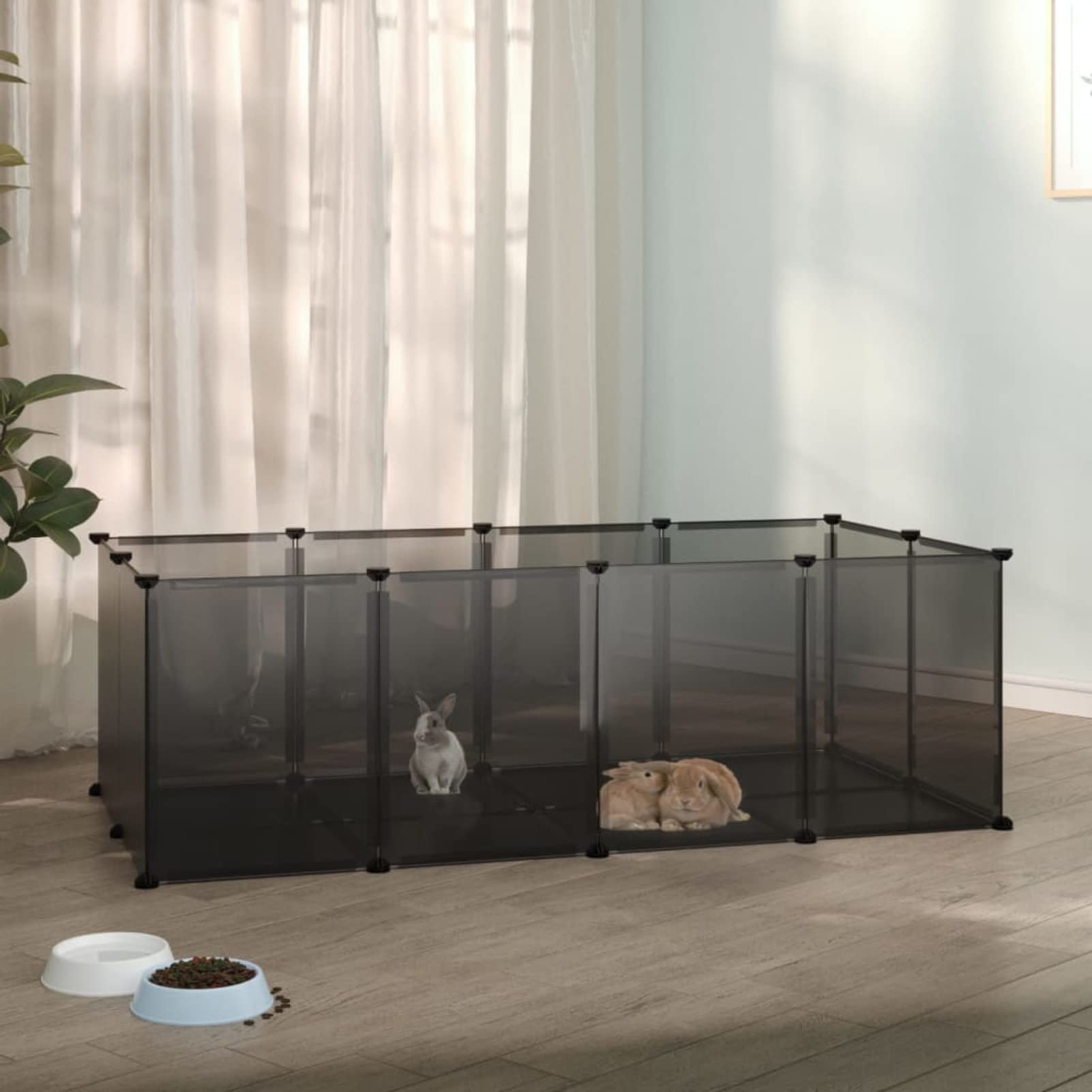 ShGaxin Klatka dla małych zwierząt Czarny PP i stal 144 x 74 x 46,5 cm, klatki dla królików, klatka dla chomika, klatka dla kotów, klatka szynszyla, obudowa dla królika