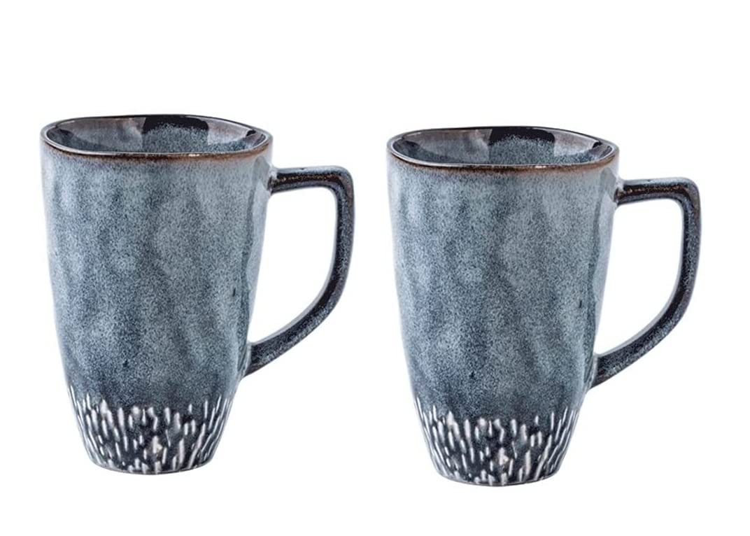 Taza de Café de Té Taza De Café Que Cambia De Color De Horno Estrellado 475ML, Taza De Café De Cerámica Grande, Taza De Bebida Multifuncional Para Microondas para té de la tarde(2 Mug)