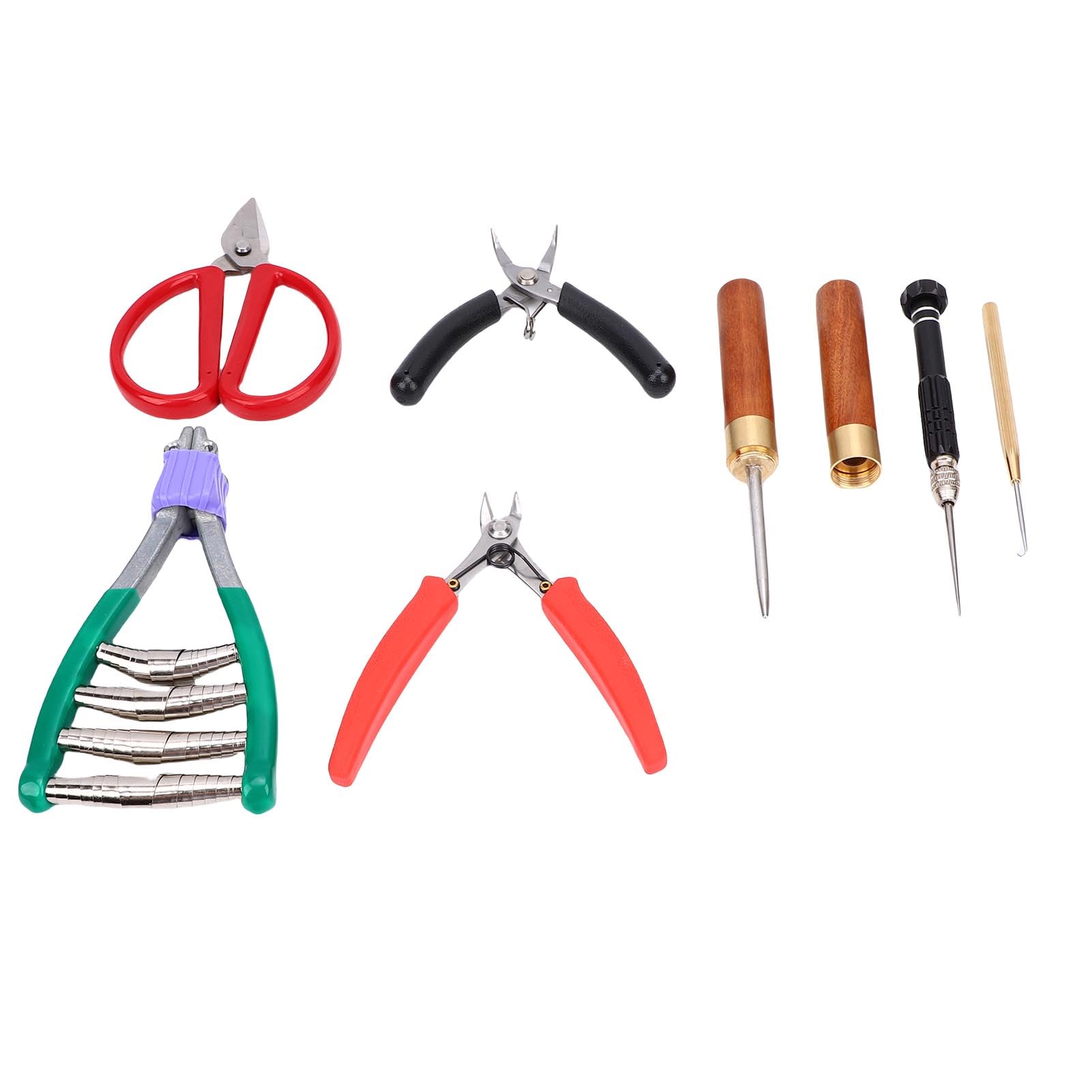 Keenso Outils de Cordage de Badminton, Ensemble de Cordage de Raquette en Acier et en Plastique avec Sac de Rangement pour Raquettes de Tennis et de Badminton, Comprend Une Pince à Bec courbé, Une