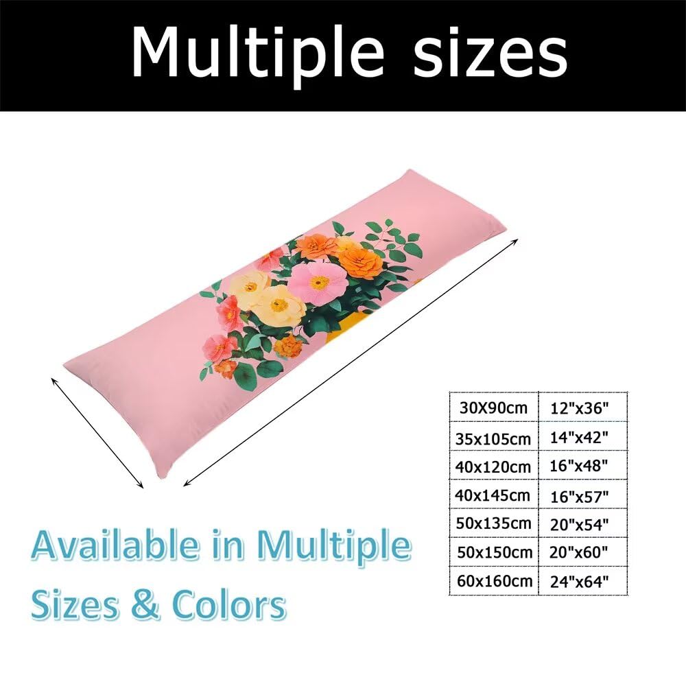 Federe Cuscini Divano Lungo 60 x 160 cm in Velluto Morbido, Rosa Cuscini per Divano con Cerniera a Scomparsa, Decorativo Federa per Cuscino Grande per Soggiorno Camera da Letto, Fiori 1 Pezzo f0-426