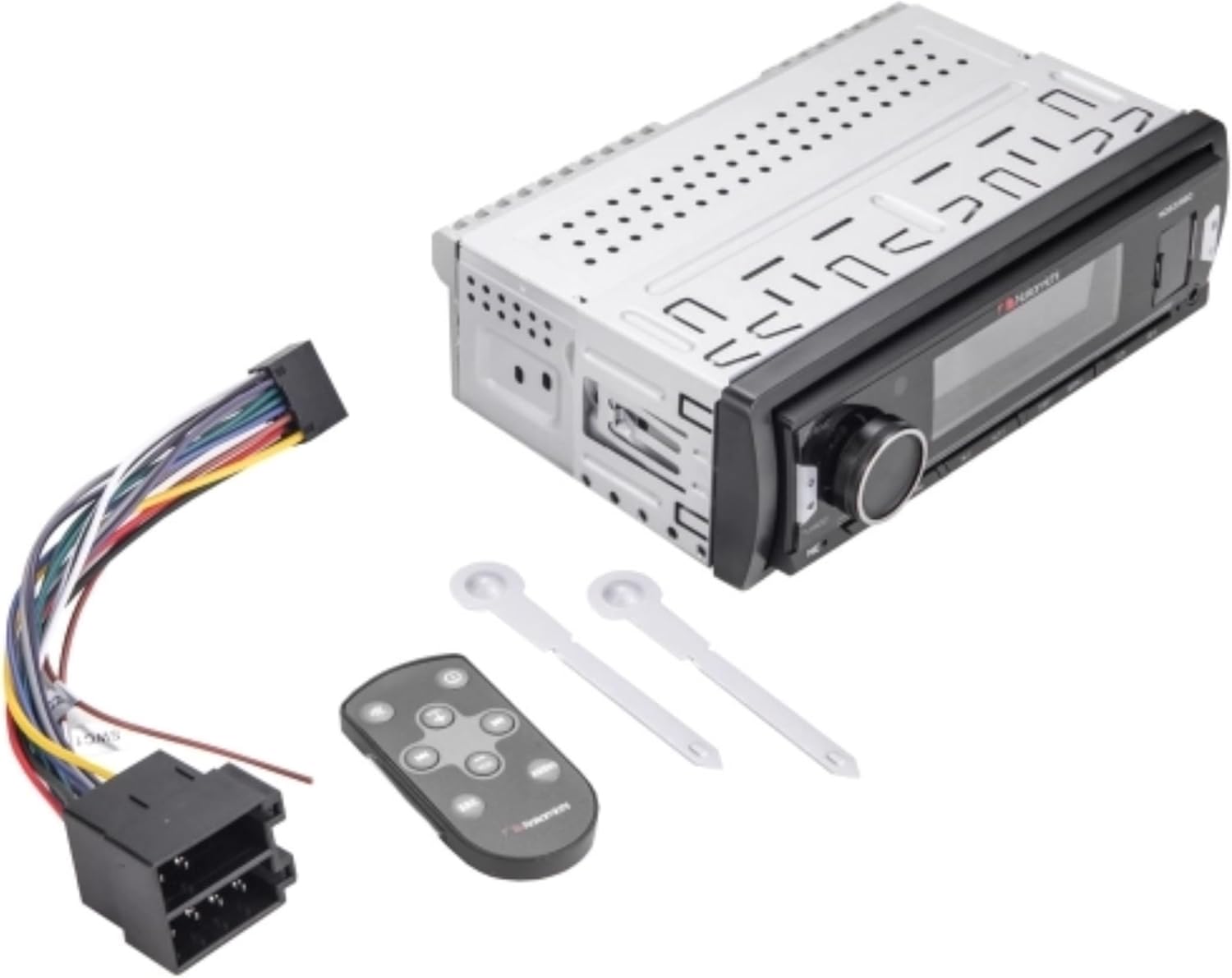 Nakamichi NQ533BD Car MP3 Radio and included accessories