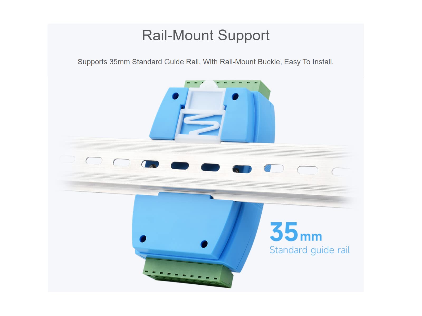 Waveshare Industrial-Grade Isolated 8-Ch RS485 Hub,Rail-Mount 8 Channel Repeater,Extends 8-ch RS485 Slave Ports Via 1-ch RS485 Master Port, with Isolation And Relay,300~460800bps Baudrate