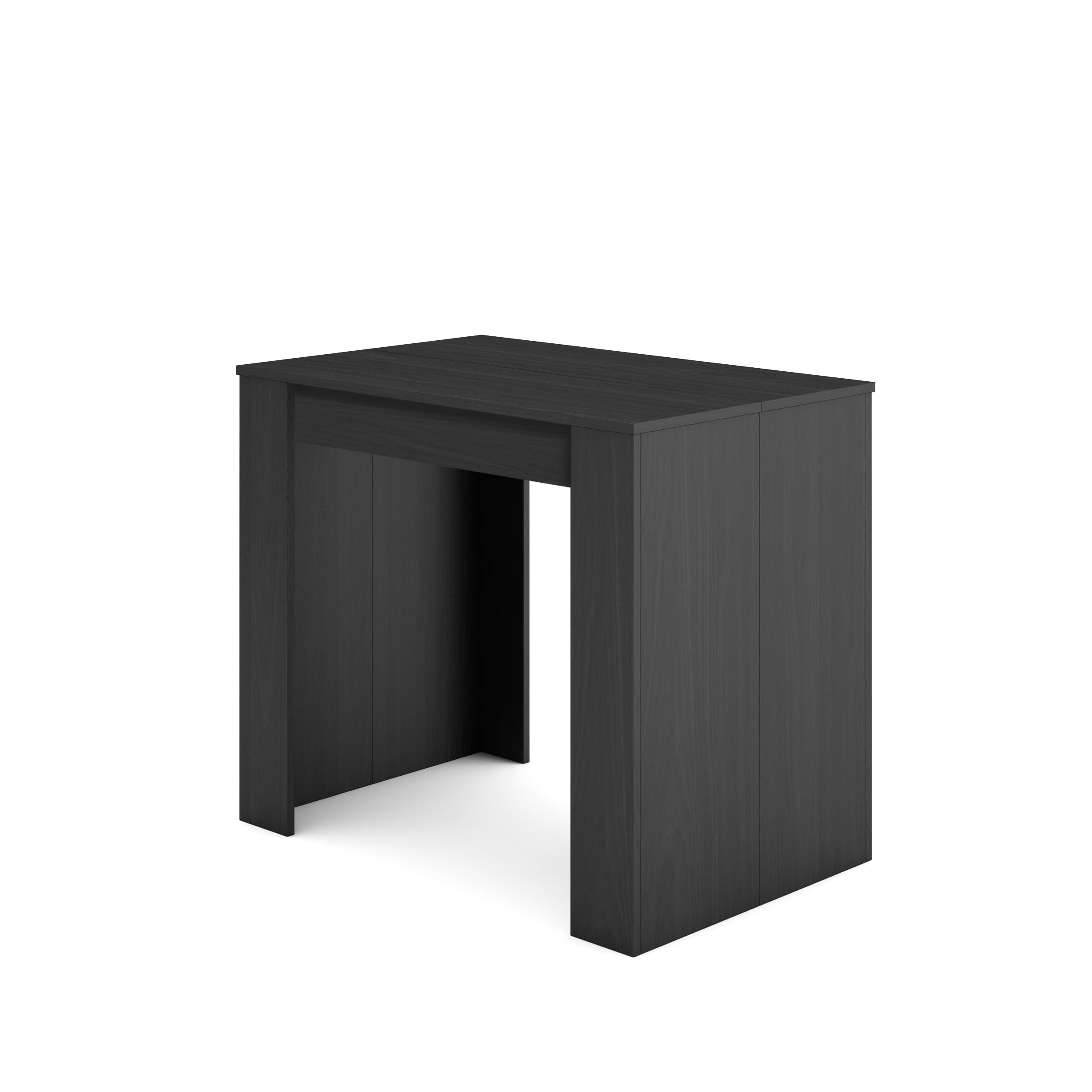 Skraut Home | Mesa Consola Extensible | Mesa Comedor Plegable | 220 | para 10 comensales | Comedor y Cocina | Estilo Moderno | Negro