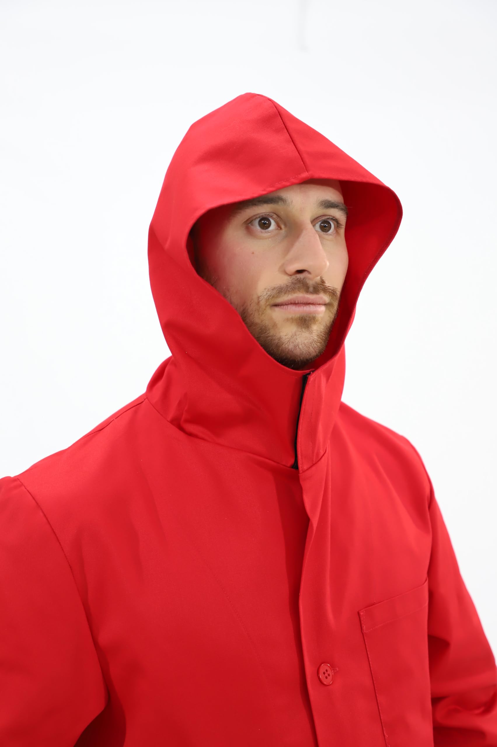 TARF LAVORA CON TE CAMICE CON CAPPUCCIO - Camice Macellaio - unisex - misto cotone - Protezione Collo con velcro