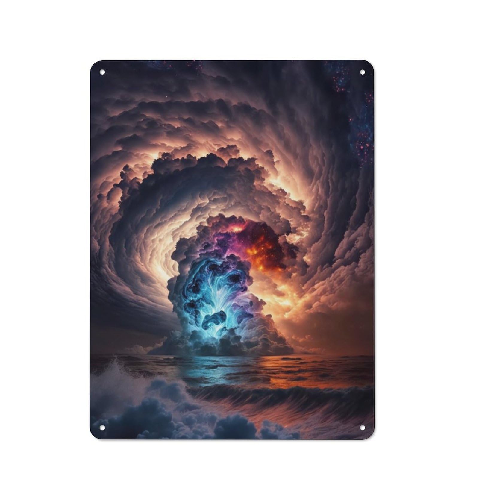 Junmoney Sunset Beach Maelstrom Retro Tin Sign 40X30cm Featuring For Bar Or Restaurant, For Metal Sign Collectors, For Garage And Workshop Walls